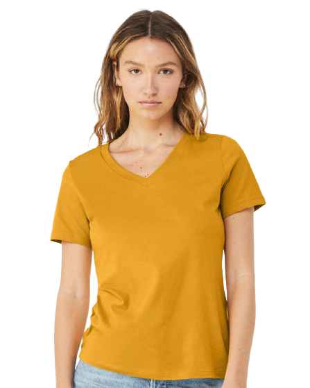 Women's Relaxed Jersey V-Neck T-Shirt - Mustard