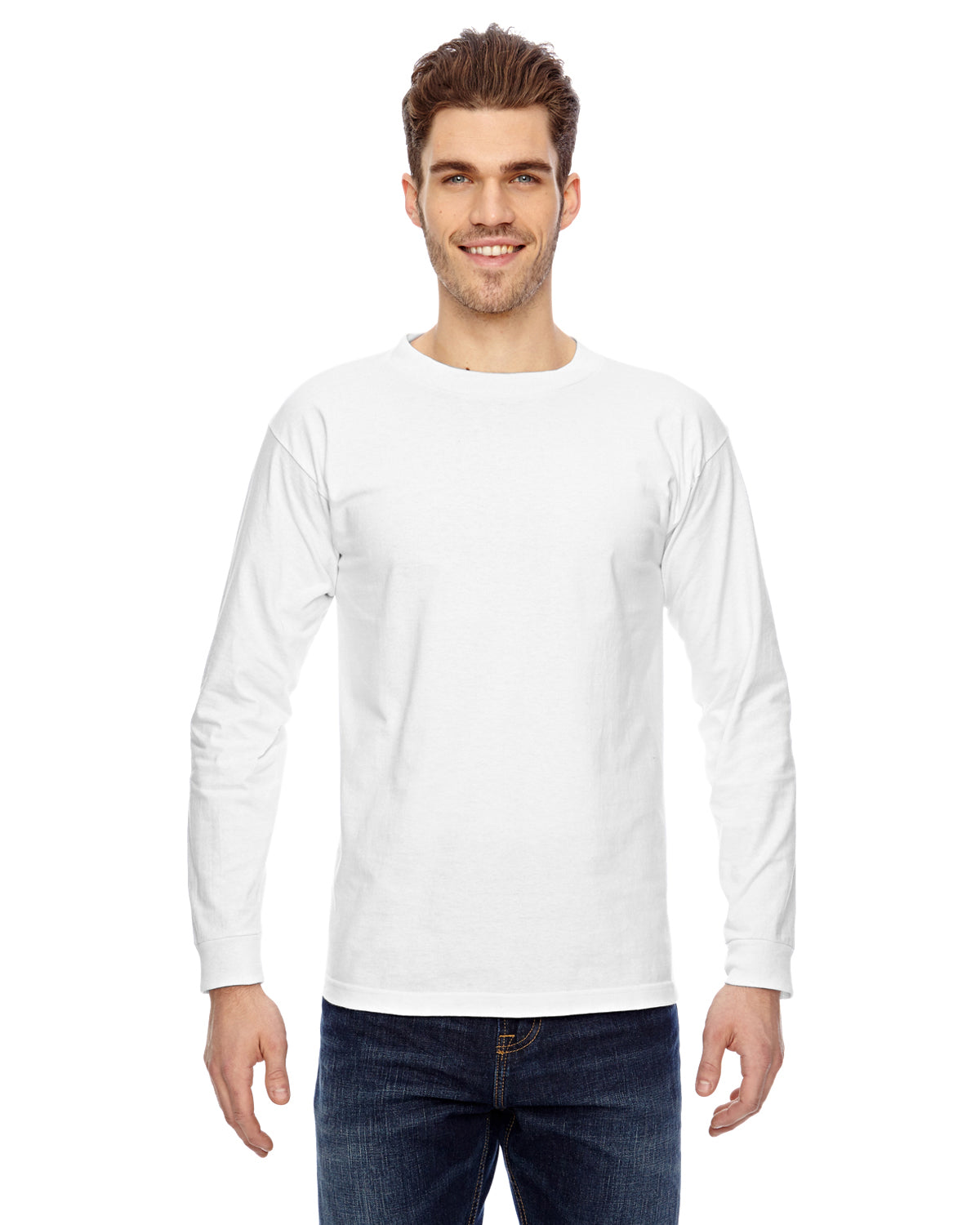 Unisex 100% Cotton Long Sleeve T-Shirt - White