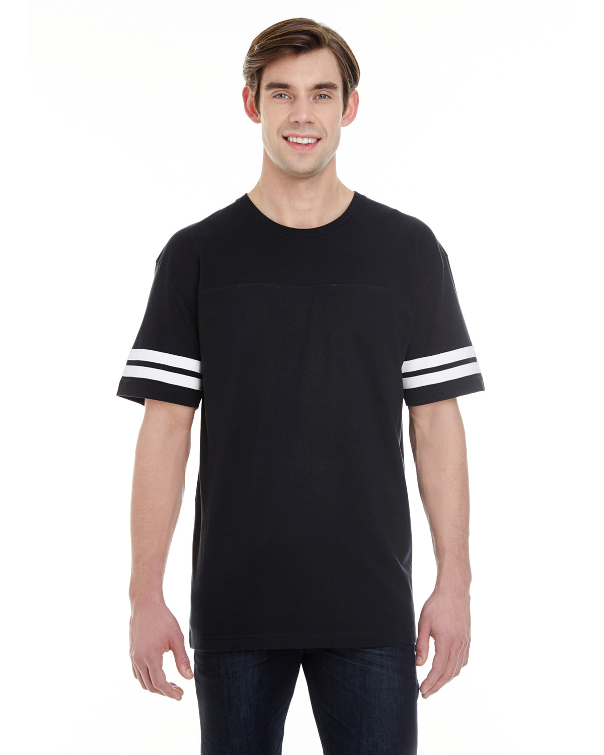 Men's Football T-Shirt - Black / White