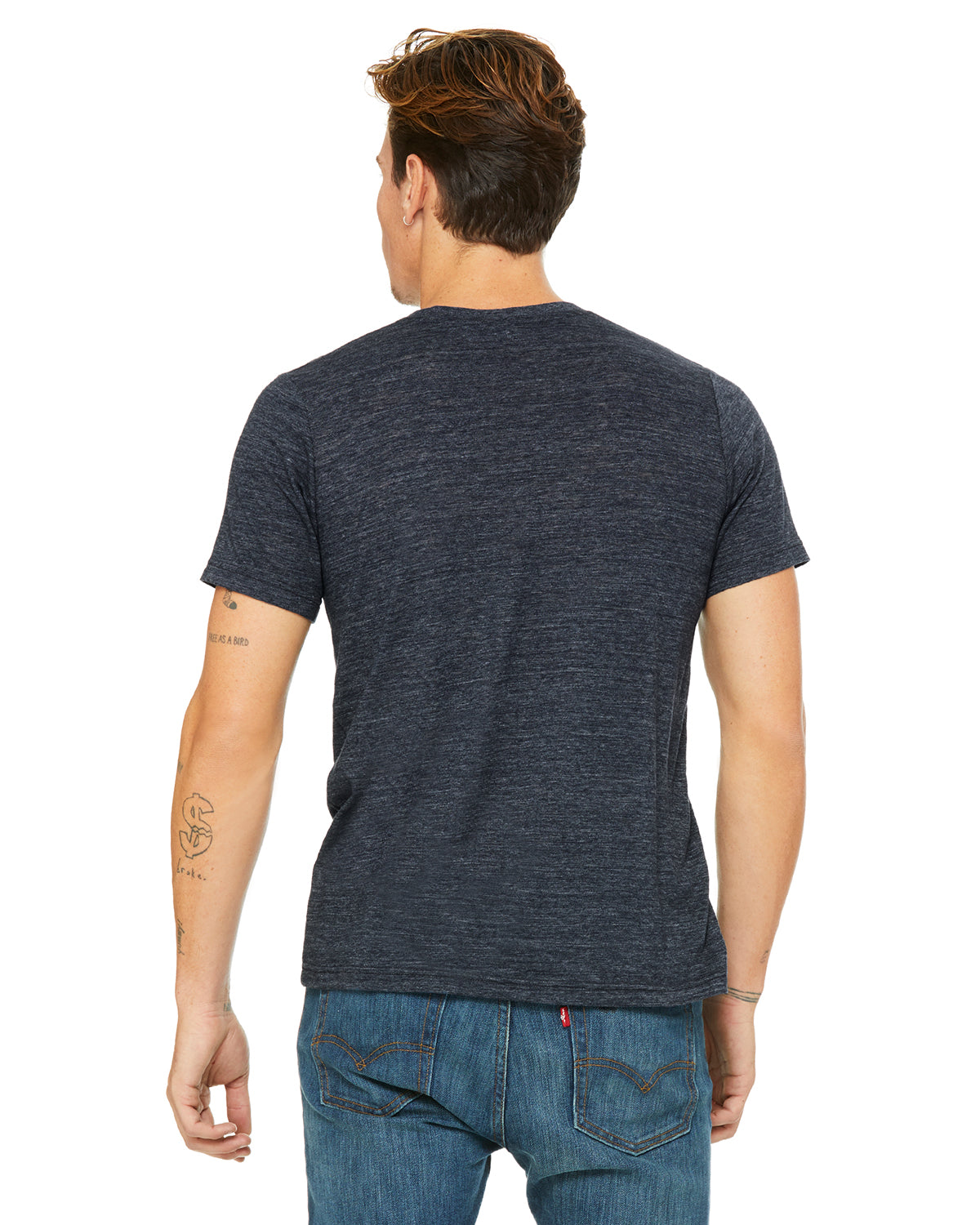 Unisex Poly-Cotton Short-Sleeve T-Shirt - Navy Slub