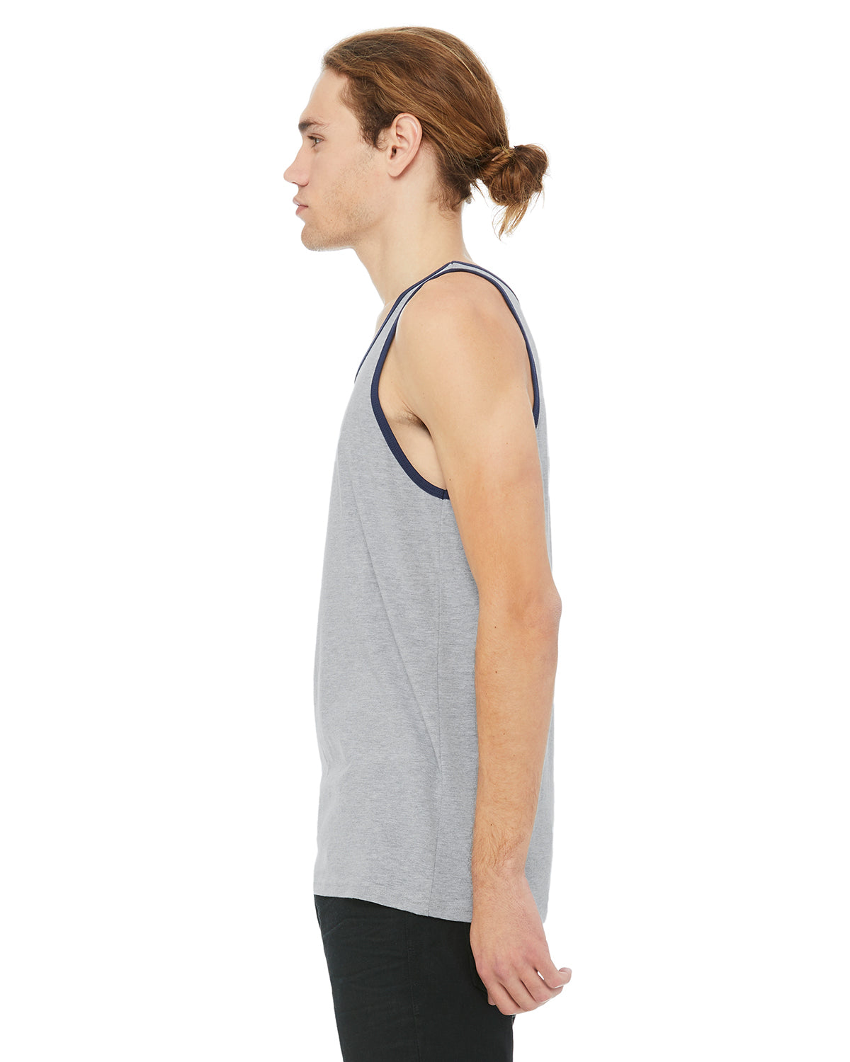 Unisex Jersey Tank - Heather Athletic / Navy