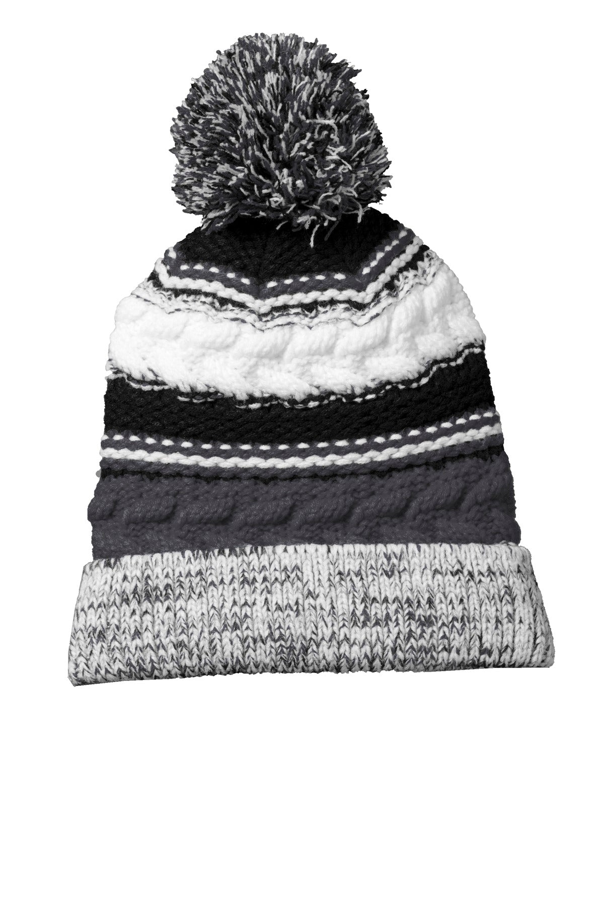 Pom Pom Team Beanie - Iron Gray / Black / White