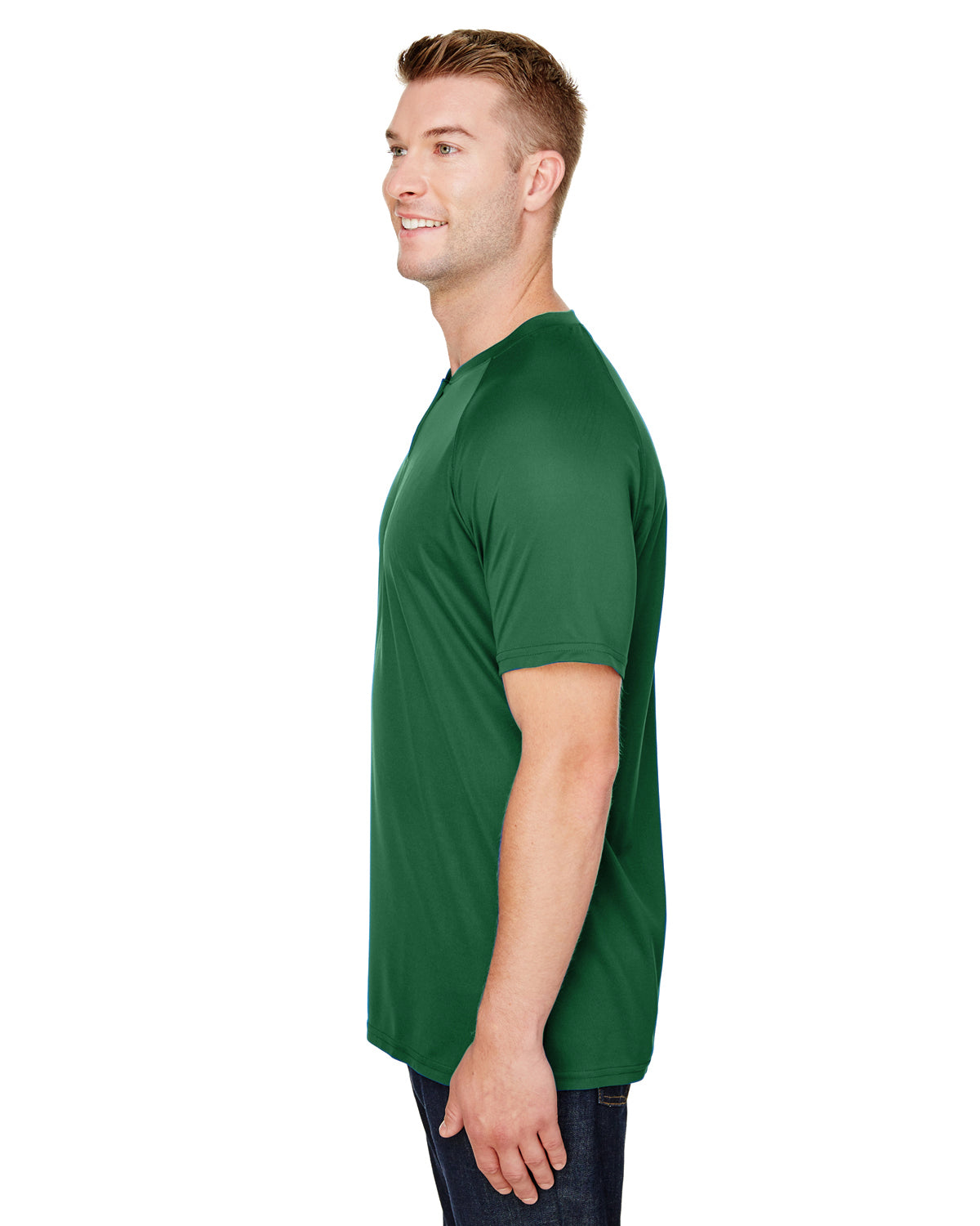 Unisex Attain 2-Button Baseball Jersey - Dark Green
