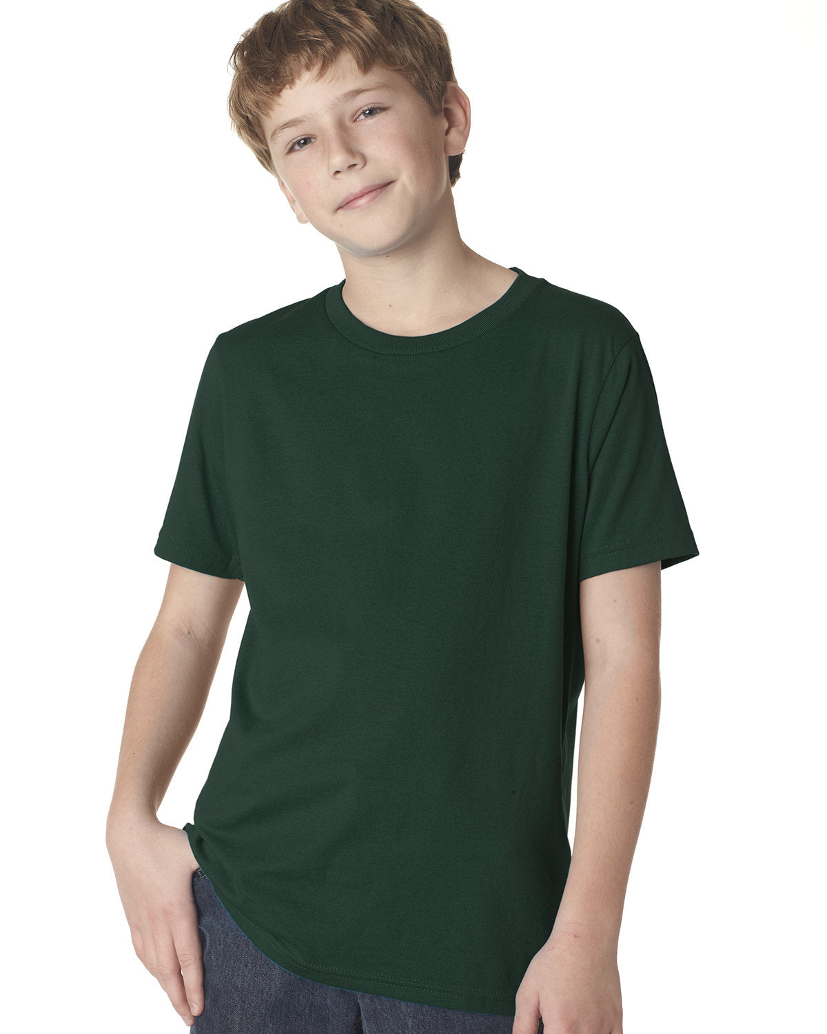 Youth Cotton Crew - Forest Green