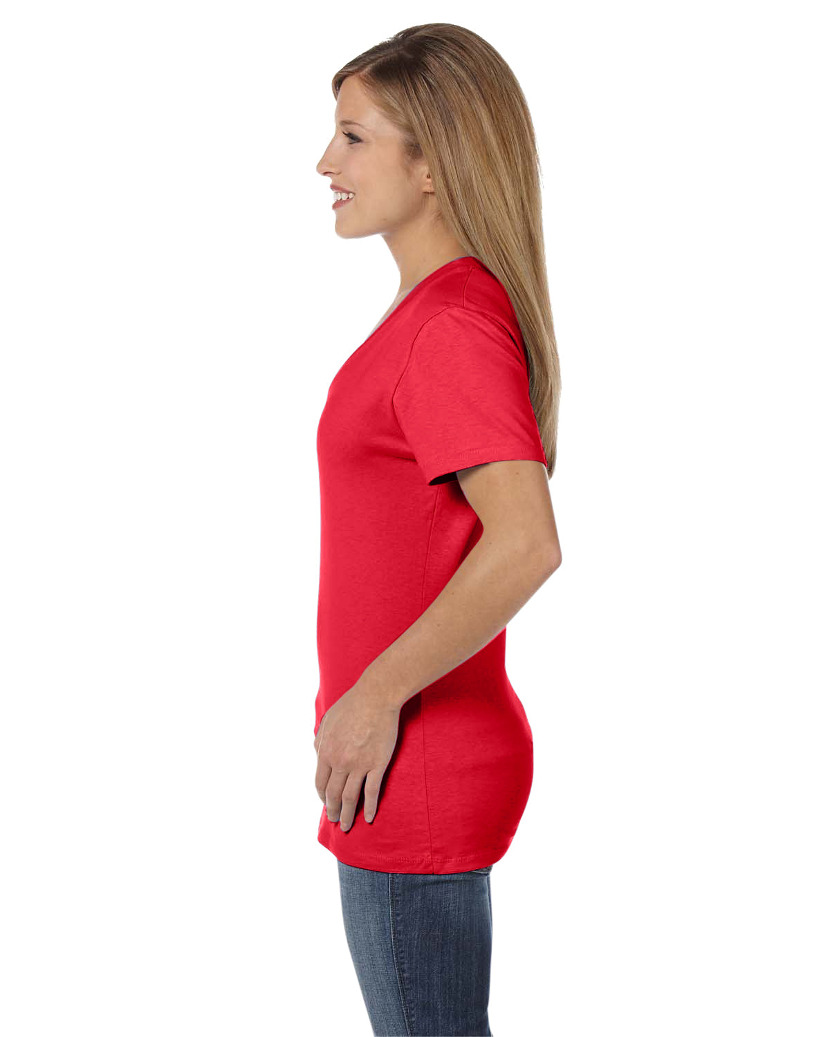 Women's Perfect-T Short Sleeve V-neck - Athletic Red
