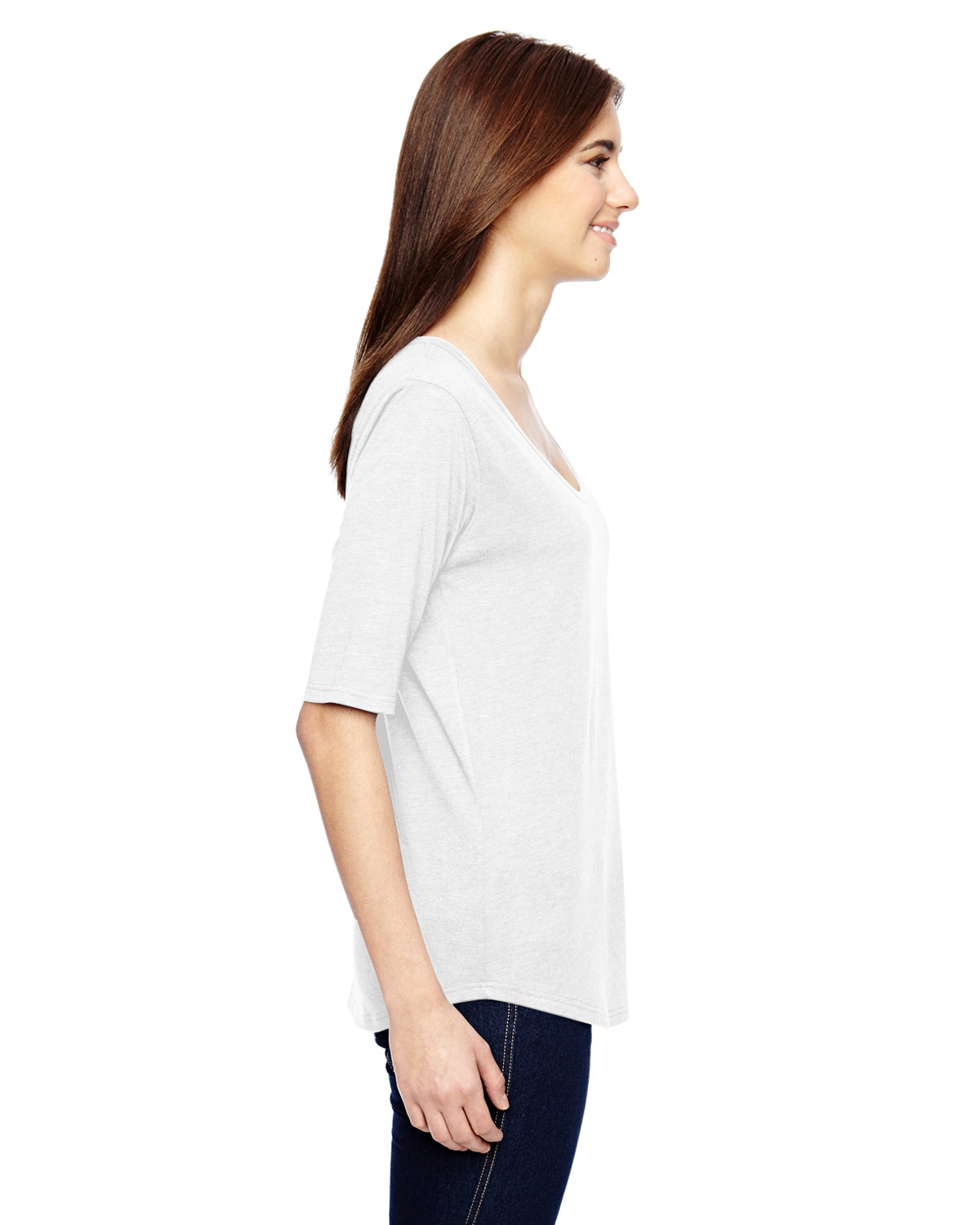 Women's Triblend Deep Scoop 1/2-Sleeve T-Shirt - White