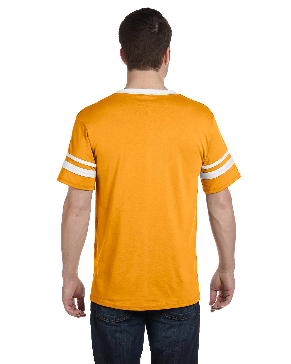 Unisex Sleeve Stripe Jersey - Gold / White