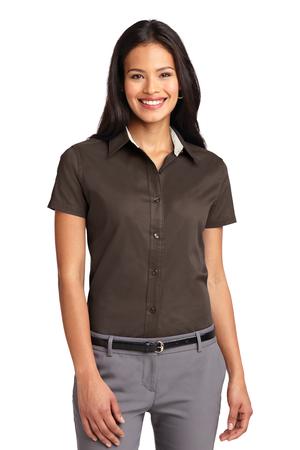 Women's Short Sleeve Easy Care Shirt - Coffee Bean / St