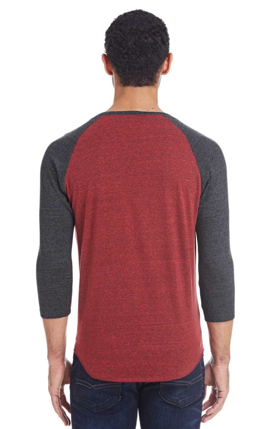 Unisex Triblend 3/4-Sleeve Raglan - Crd Black / Black Triblend