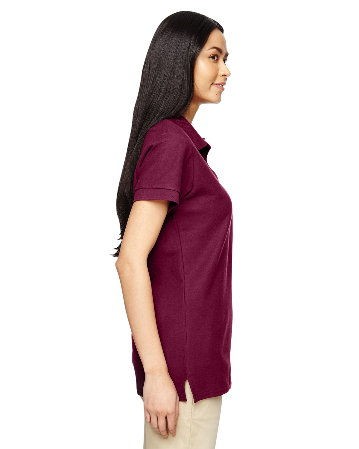 Women's Premium Cotton® Women's Double Piqué Polo - Maroon