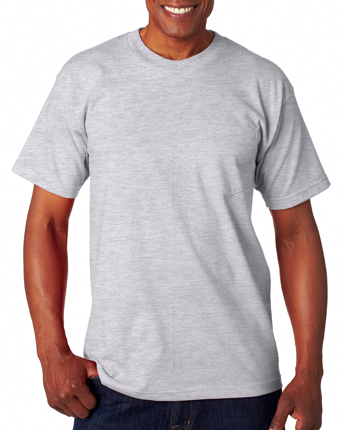 Unisex 100% Cotton Pocket T-Shirt - Ash