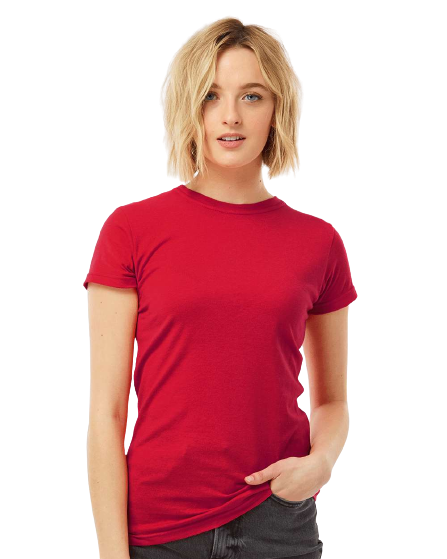 Women's Slim Fit Fine Jersey Tee - Red