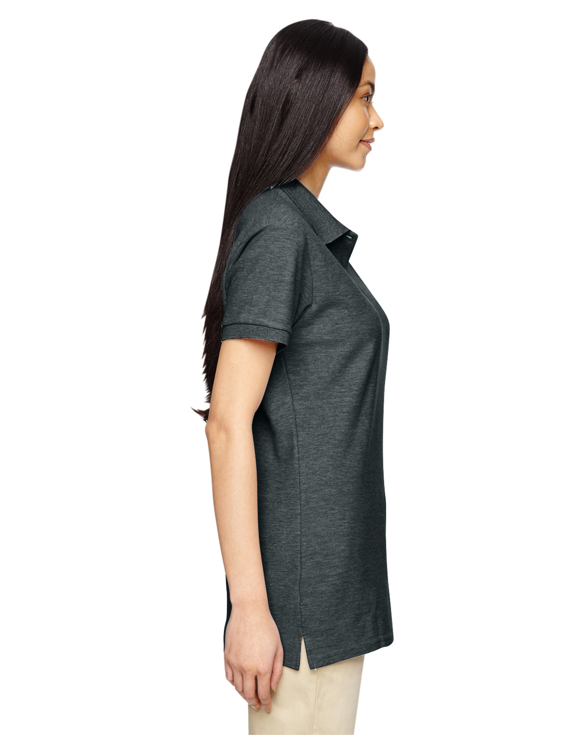 Women's Premium Cotton® Women's Double Piqué Polo - Dark Heather