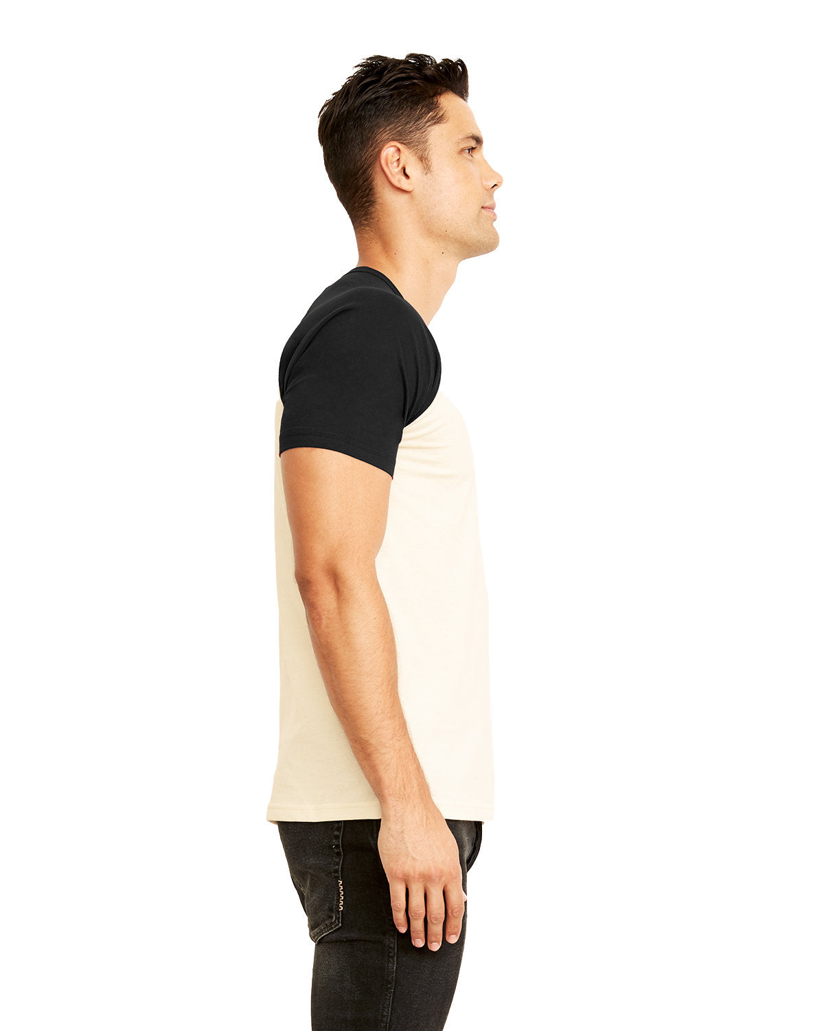 Unisex Raglan Short-Sleeve T-Shirt - Black / Natural