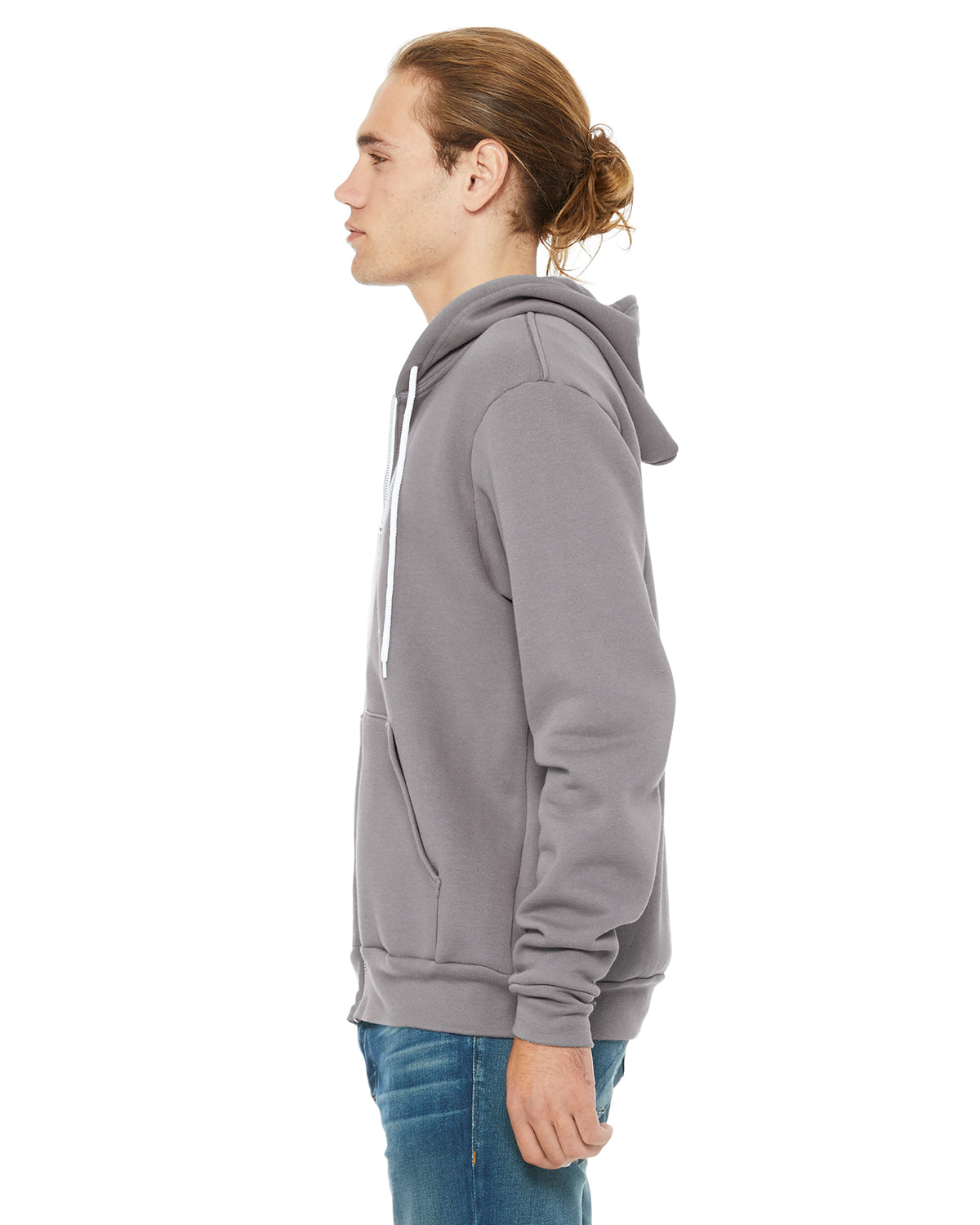 Unisex Poly-Cotton Sponge Fleece Full-Zip Hoodie - Storm