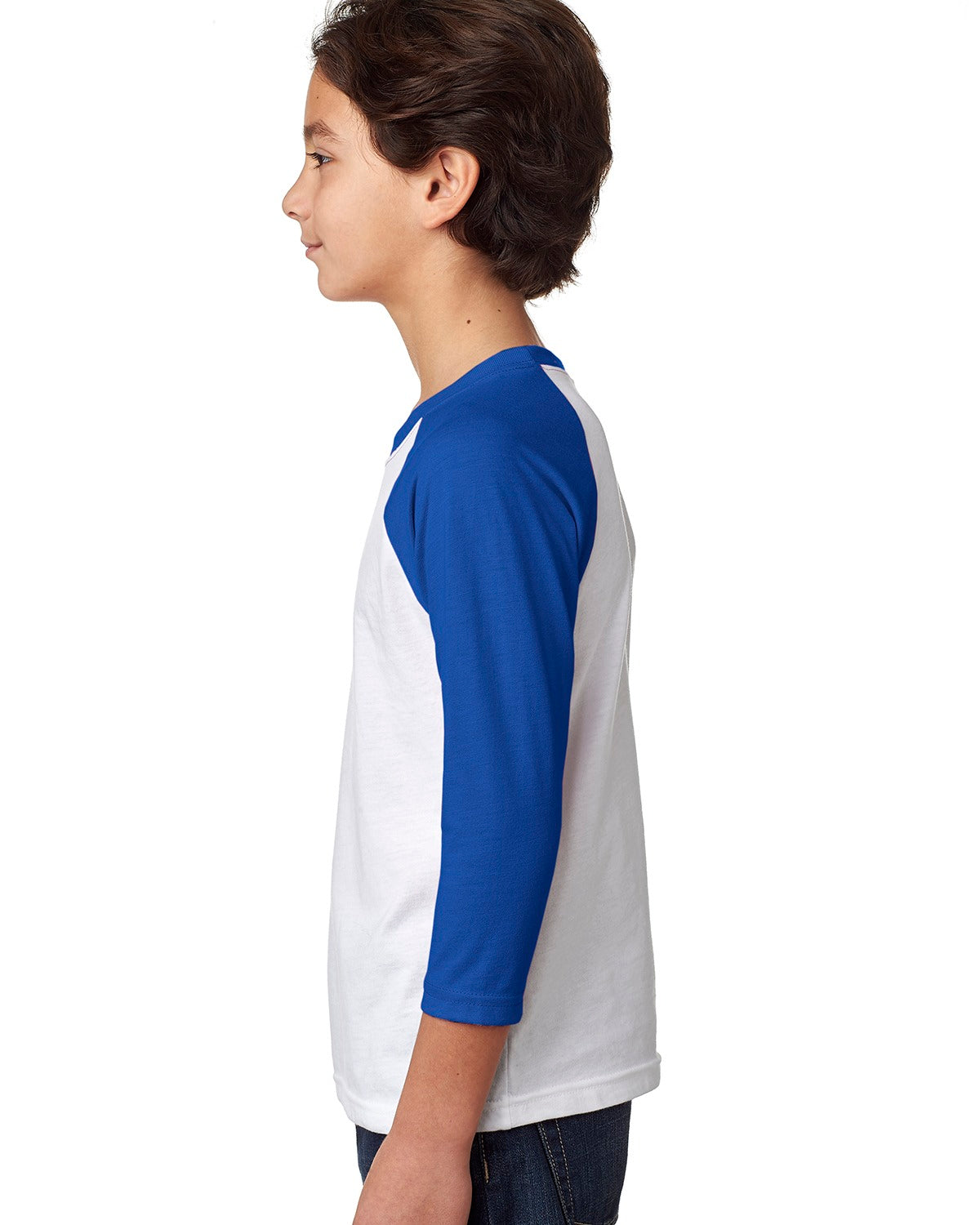 Youth CVC 3/4-Sleeve Raglan - Royal / White