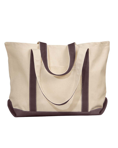 Carmel Canvas Boat Tote - Natural / Brown