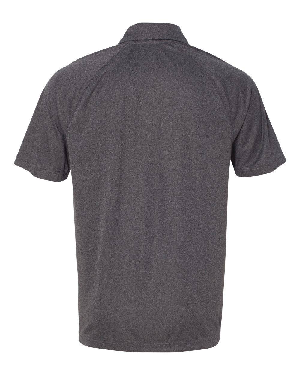 Unisex Performance Three-Button Raglan Polo - Dark Gray Heather