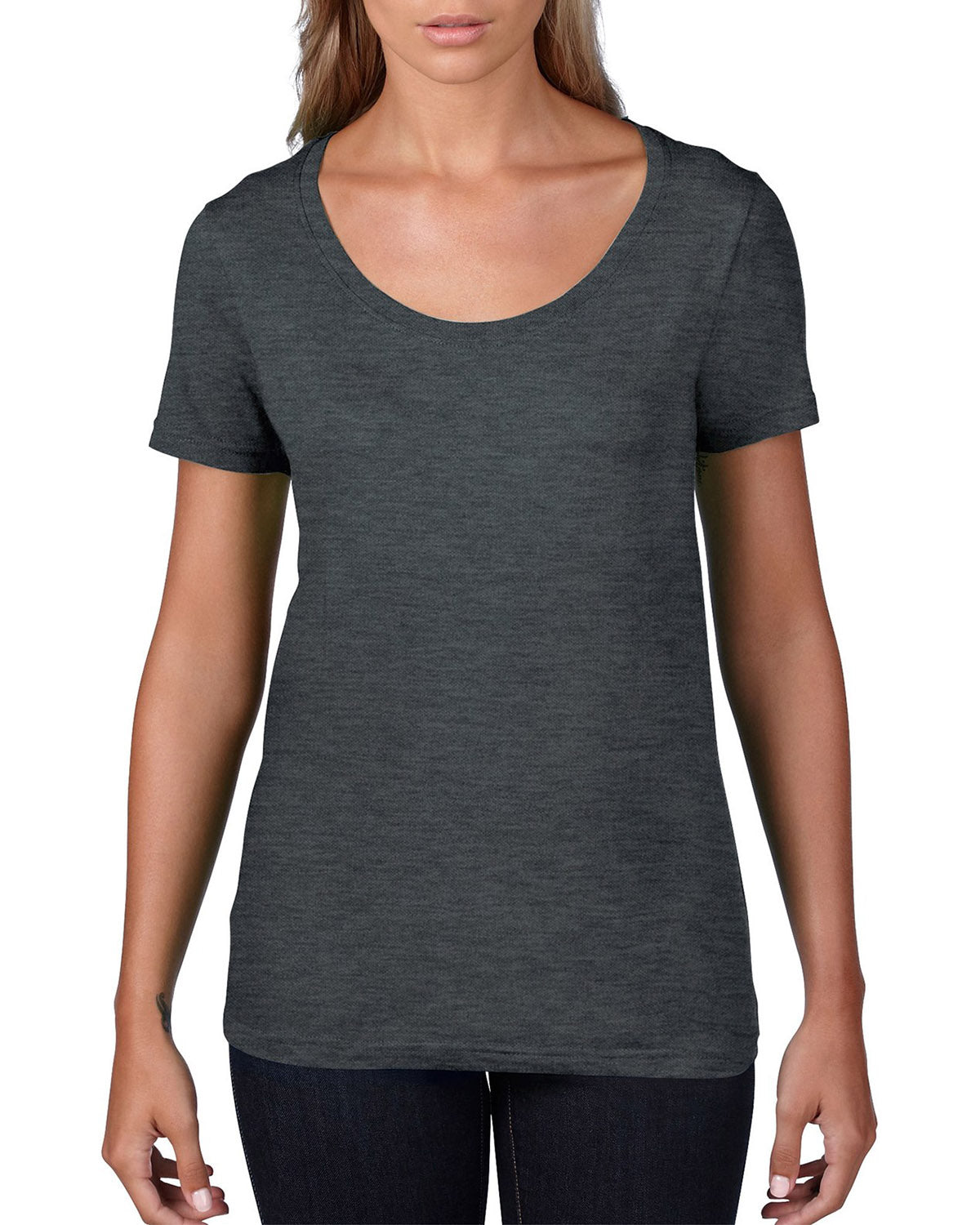 Women's Featherweight Scoop T-Shirt - Heather Dark Gray