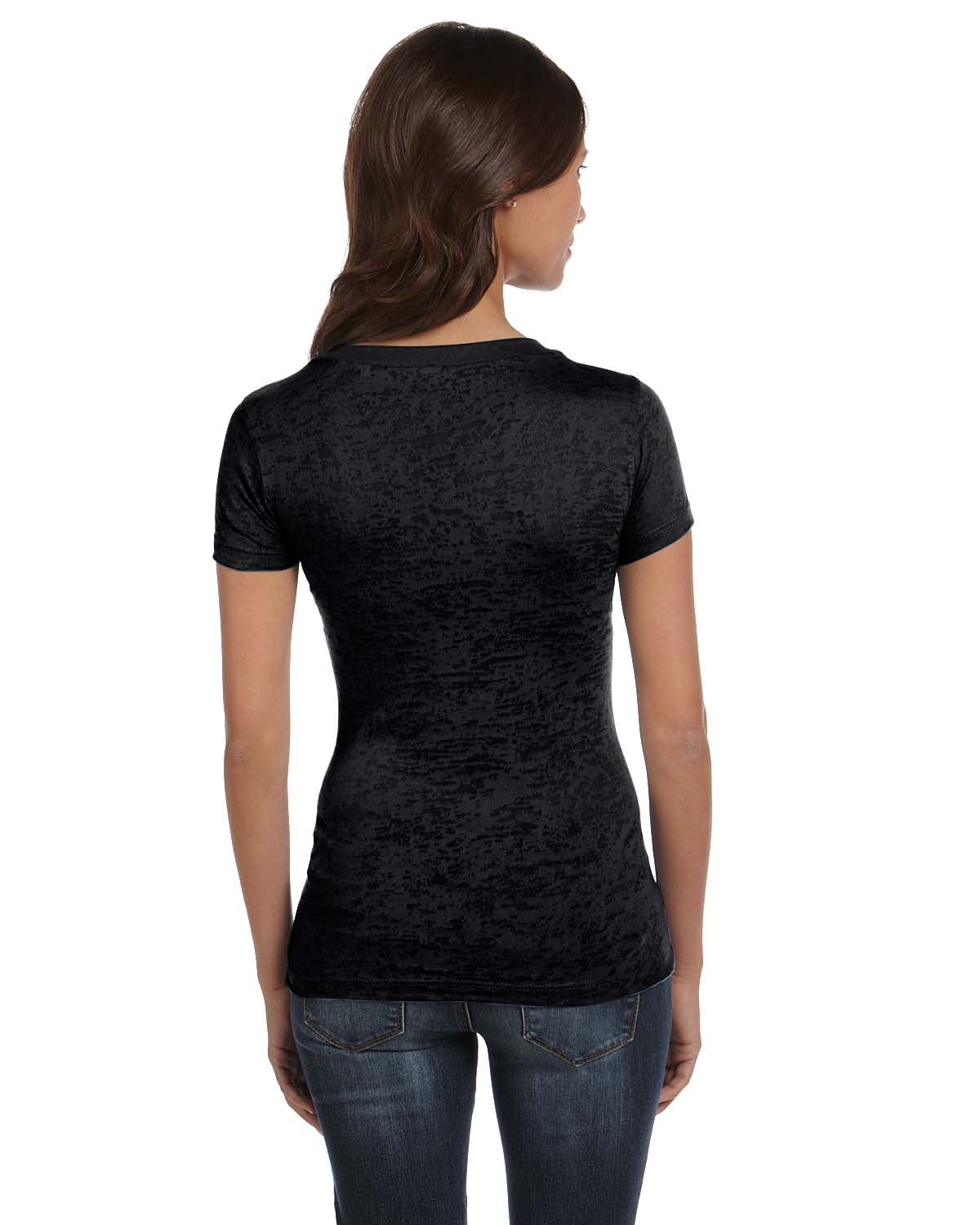 Women's Burnout V-Neck Tee - Black
