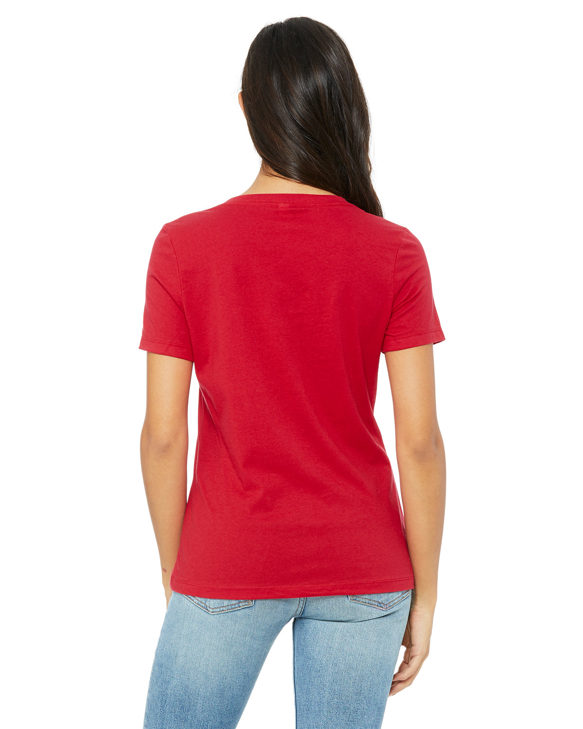 Women's Relaxed Jersey V-Neck T-Shirt - Red