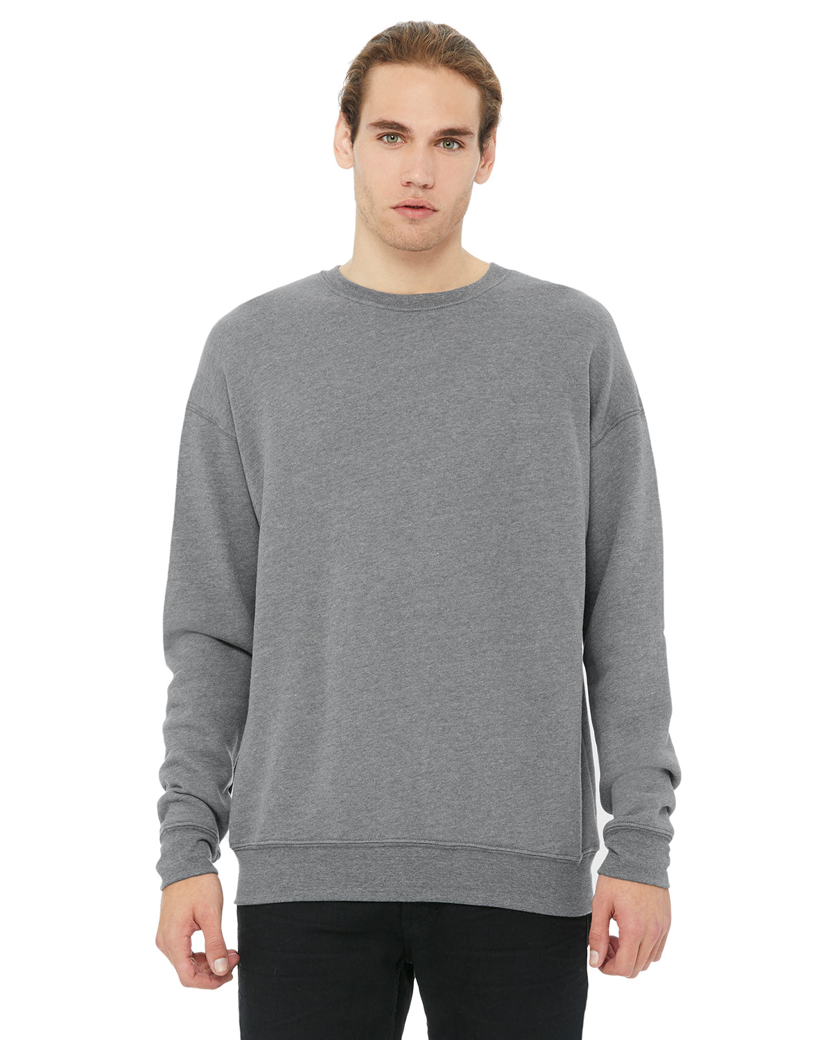 Unisex Drop Shoulder Fleece - Heather Deep