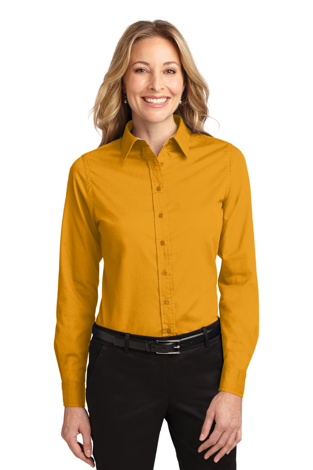 Women's Long Sleeve Easy Care Shirt - Athletic Gold