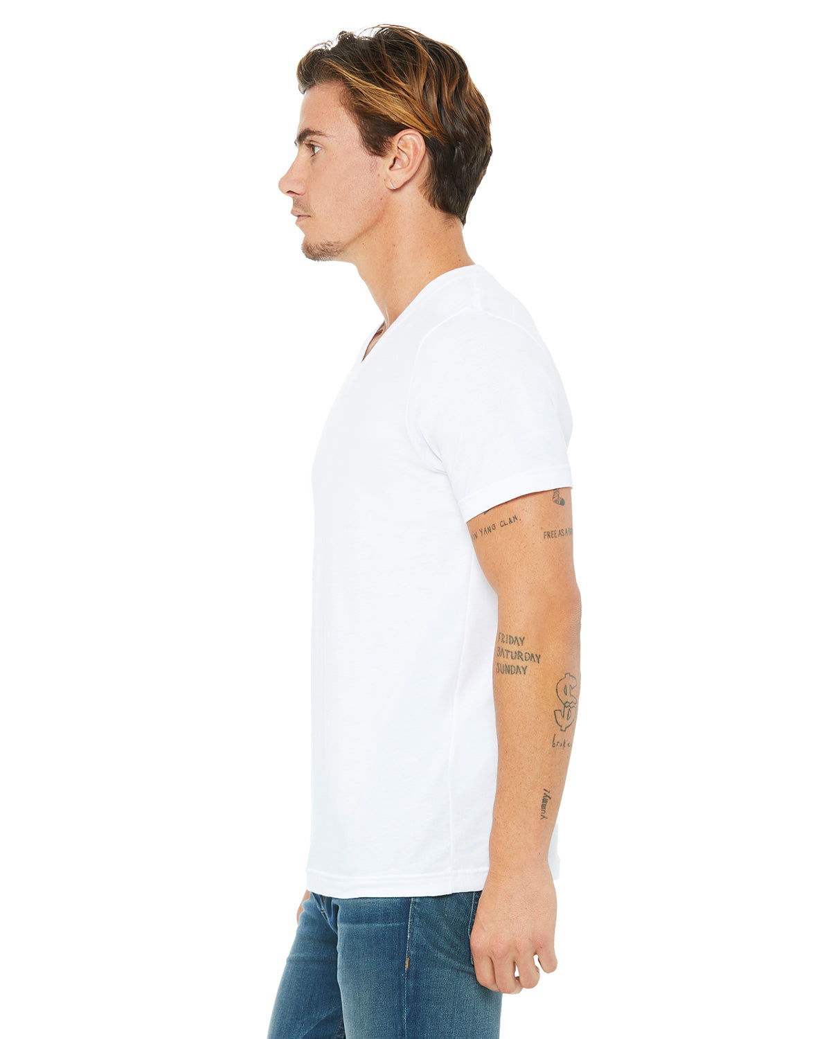 Unisex Jersey Short-Sleeve V-Neck T-Shirt - White