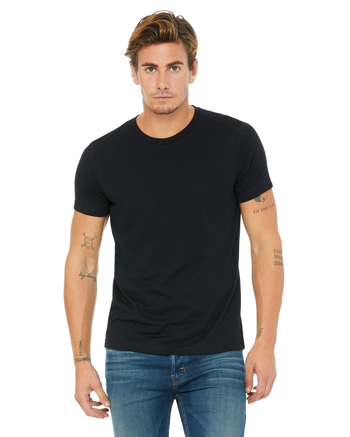 Unisex Poly-Cotton Short-Sleeve T-Shirt - Black