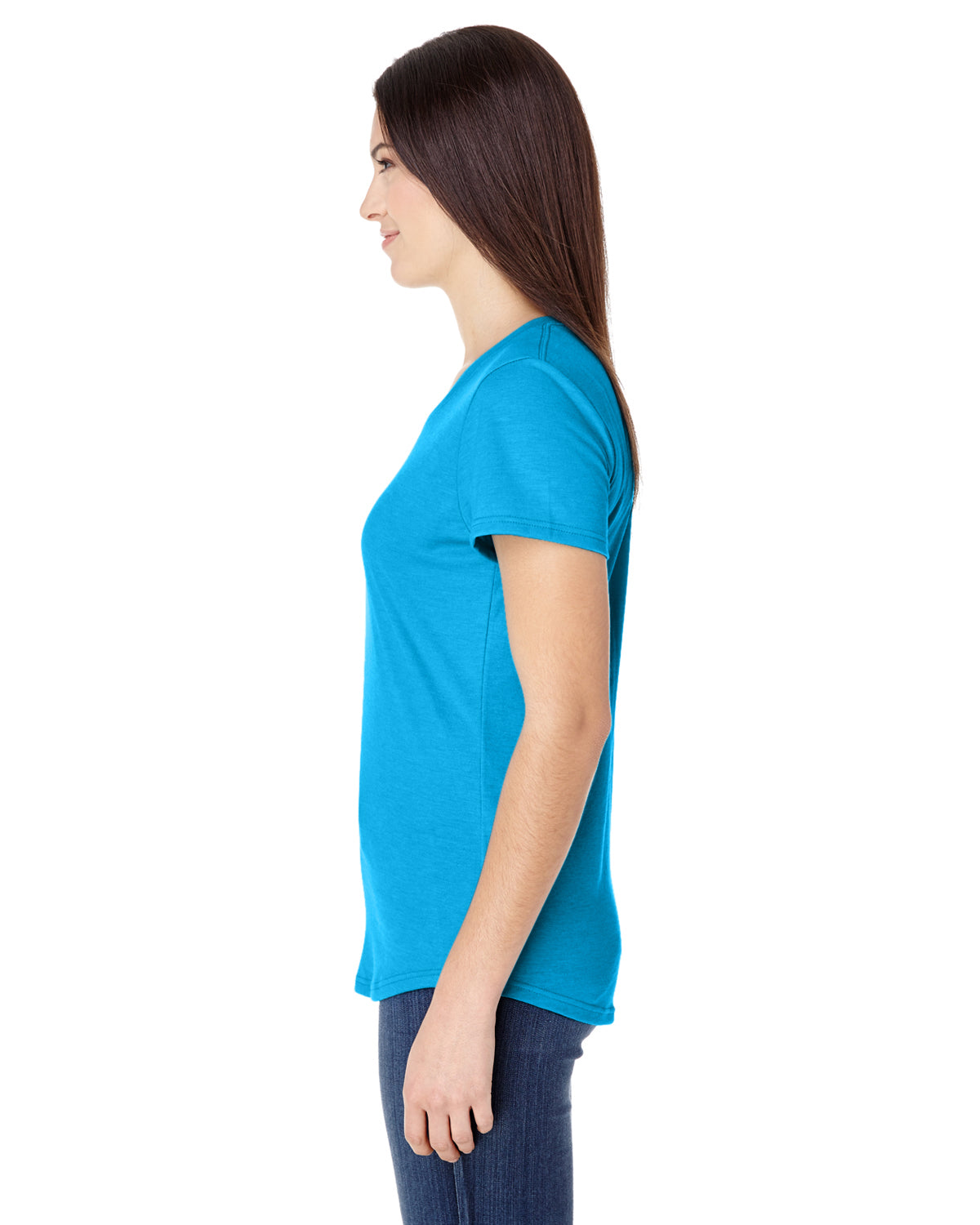 Women's Triblend T-Shirt - Heather Caribbean Blue