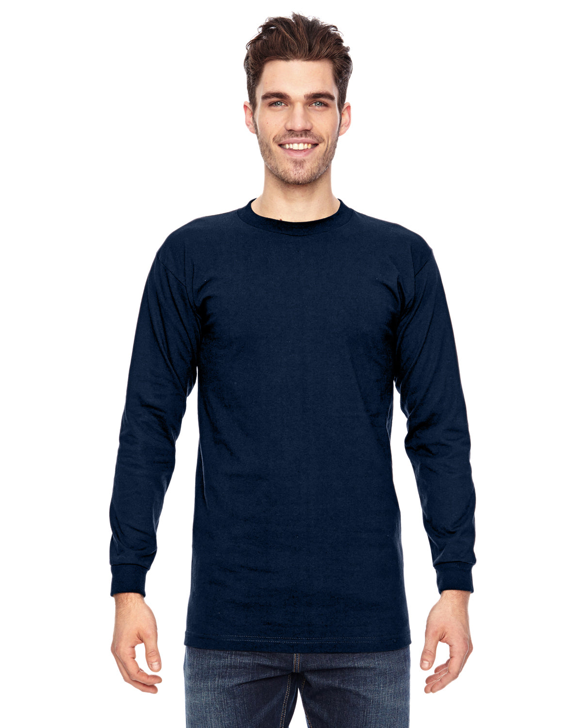 Unisex 100% Cotton Long Sleeve T-Shirt - Navy