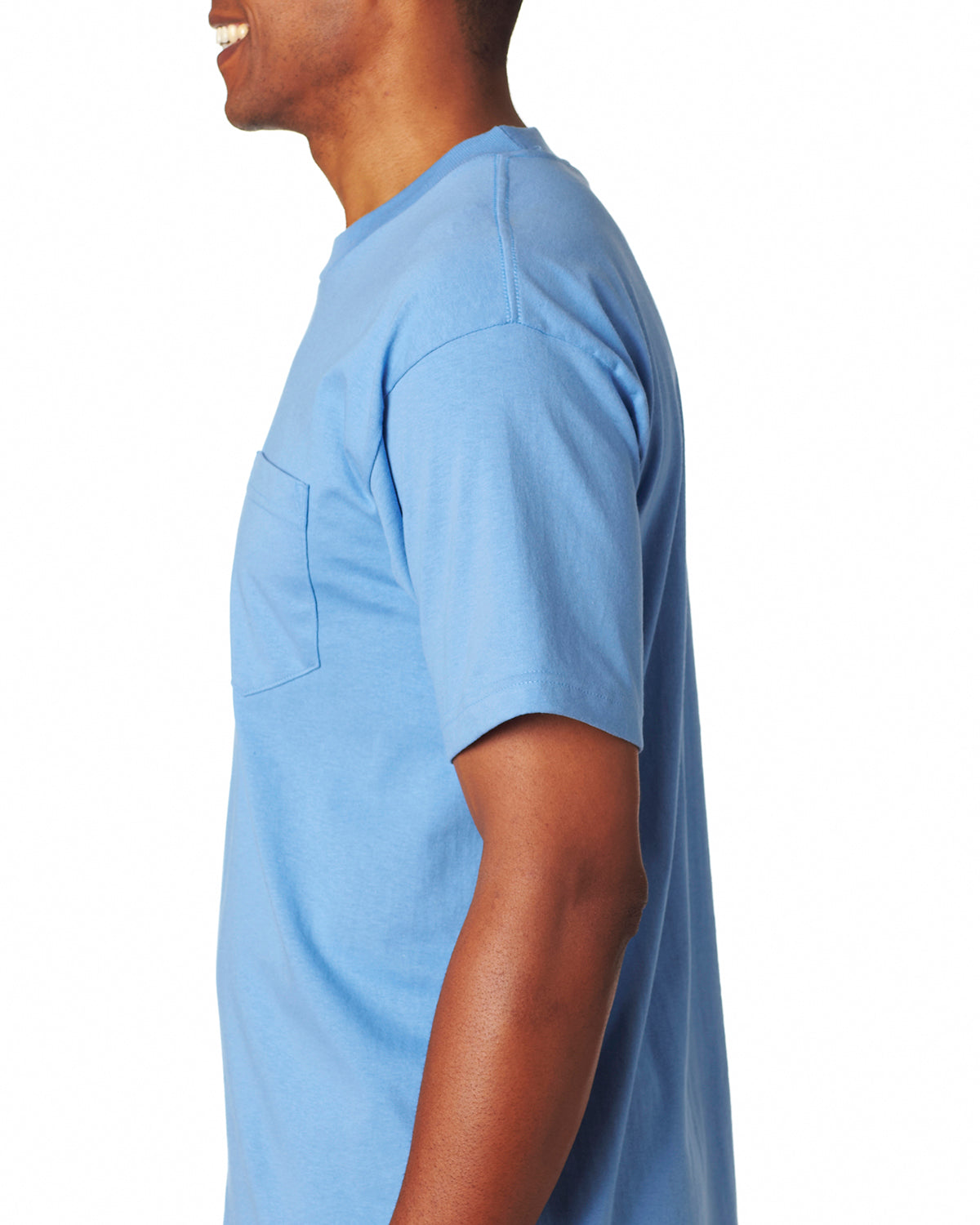 Unisex 100% Cotton Pocket T-Shirt - Carolina Blue