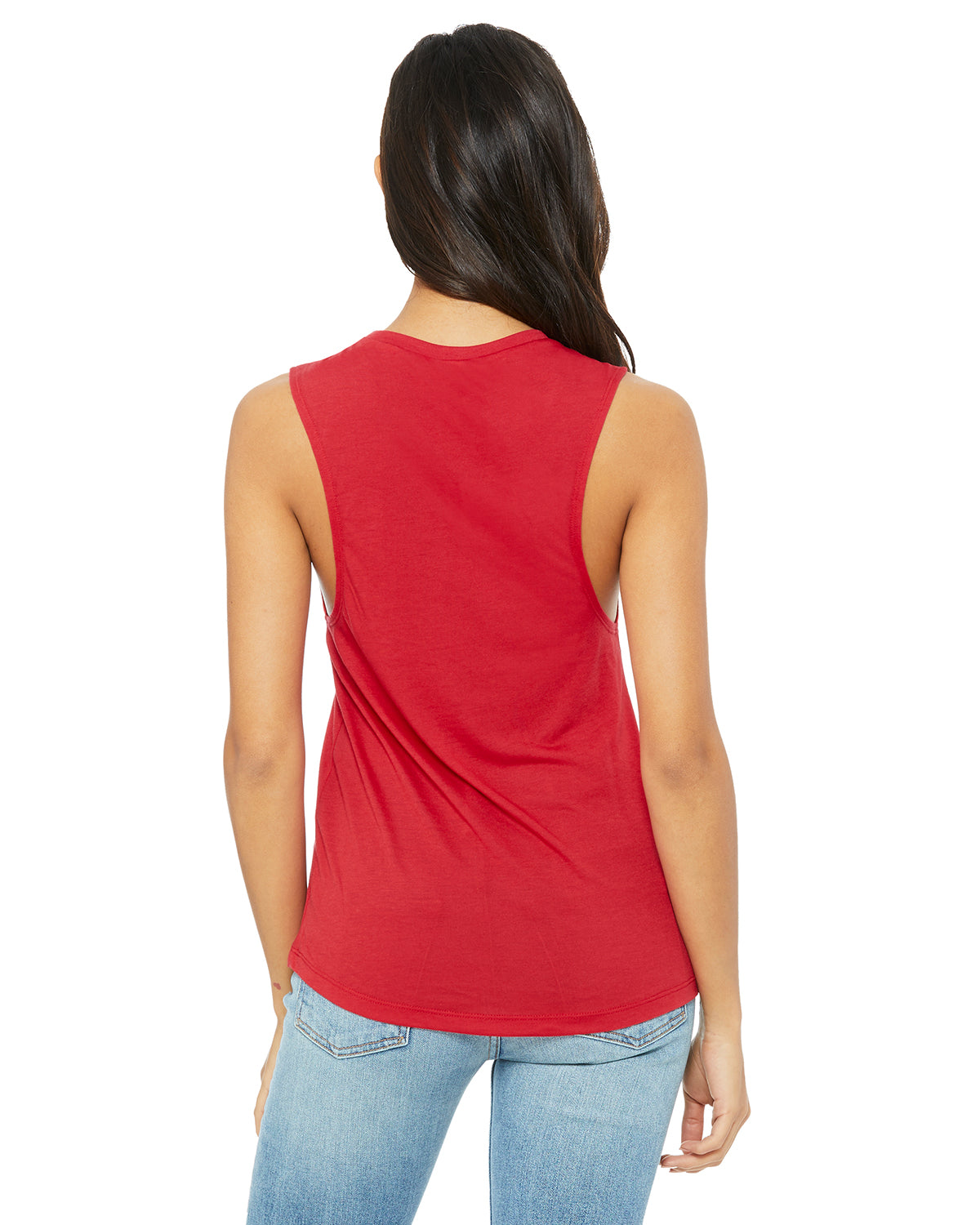 Women's Flowy Scoop Muscle Tank - Red