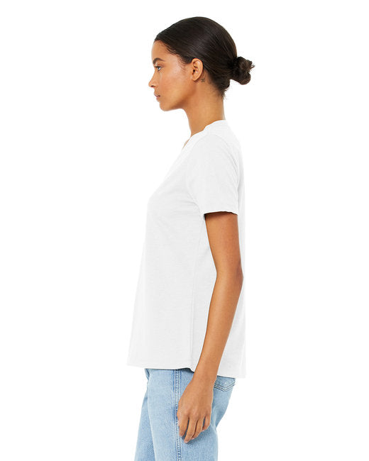 Women's Relaxed Jersey V-Neck T-Shirt - Solid White Blend