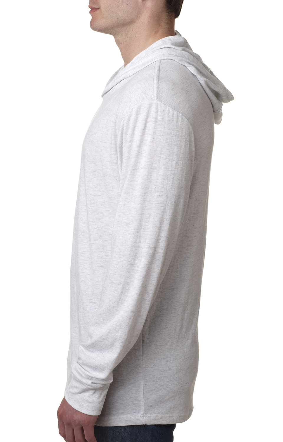 Unisex Triblend Long-Sleeve Hoodie - Heather White