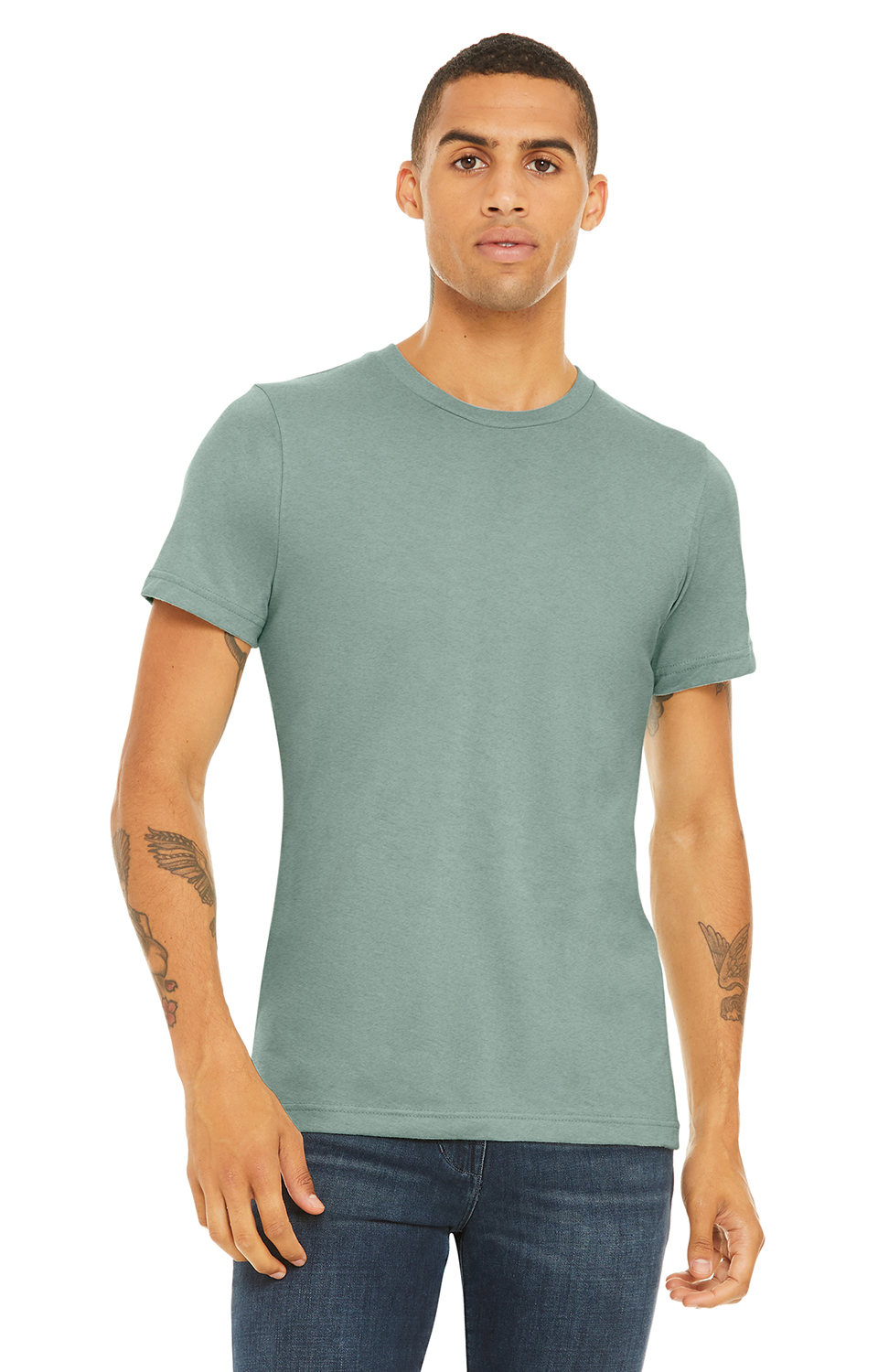 Unisex Heather CVC T-Shirt - Heather Prism Dusty Blue