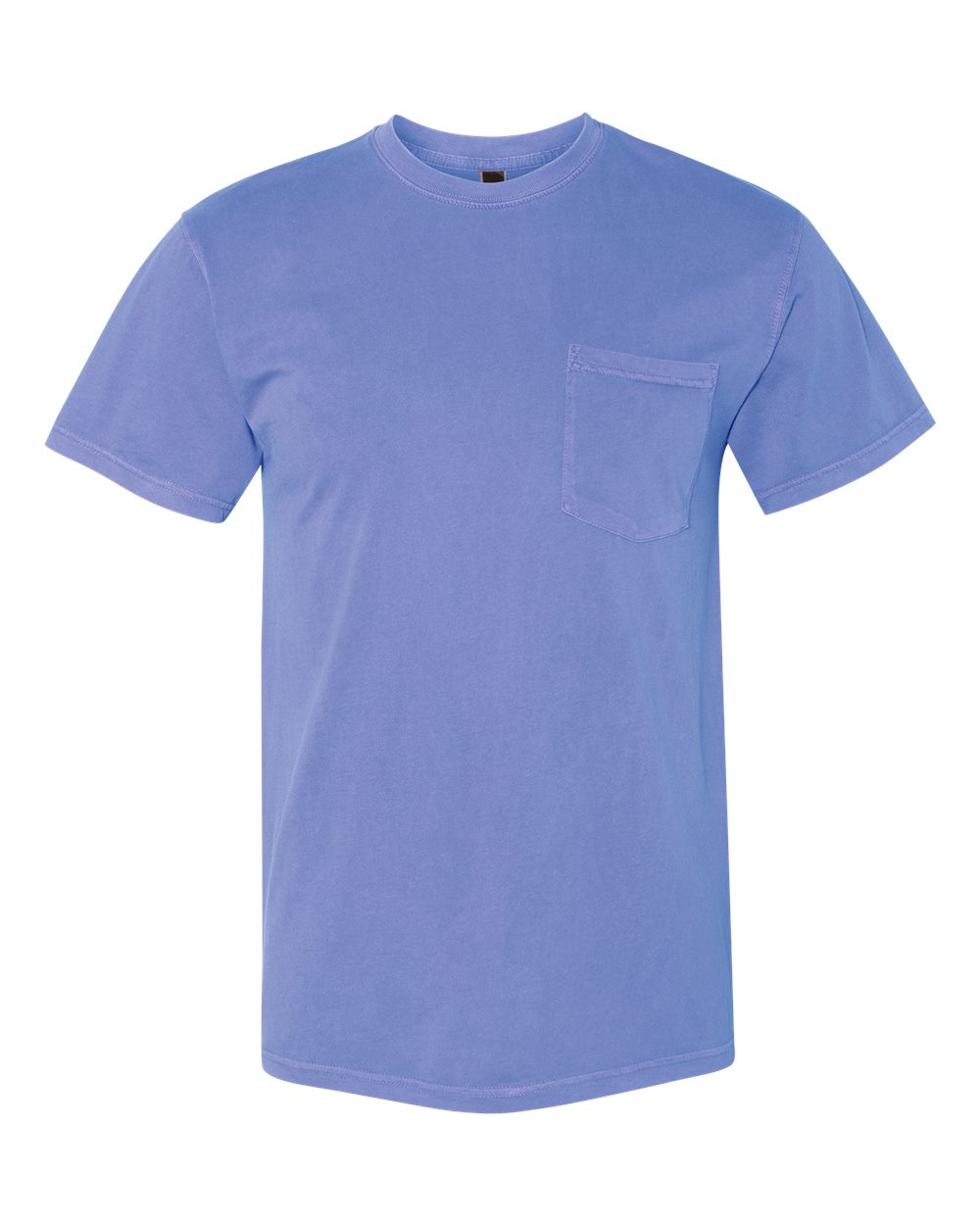 Unisex Inspired Dye Crew with Pocket - Peri Blue