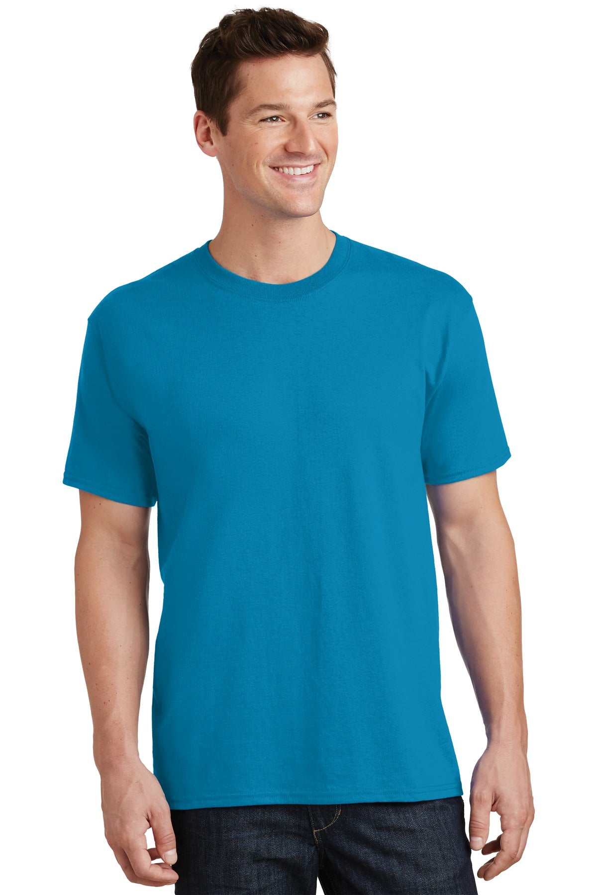 Unisex Core Cotton Tee - Neon Blue