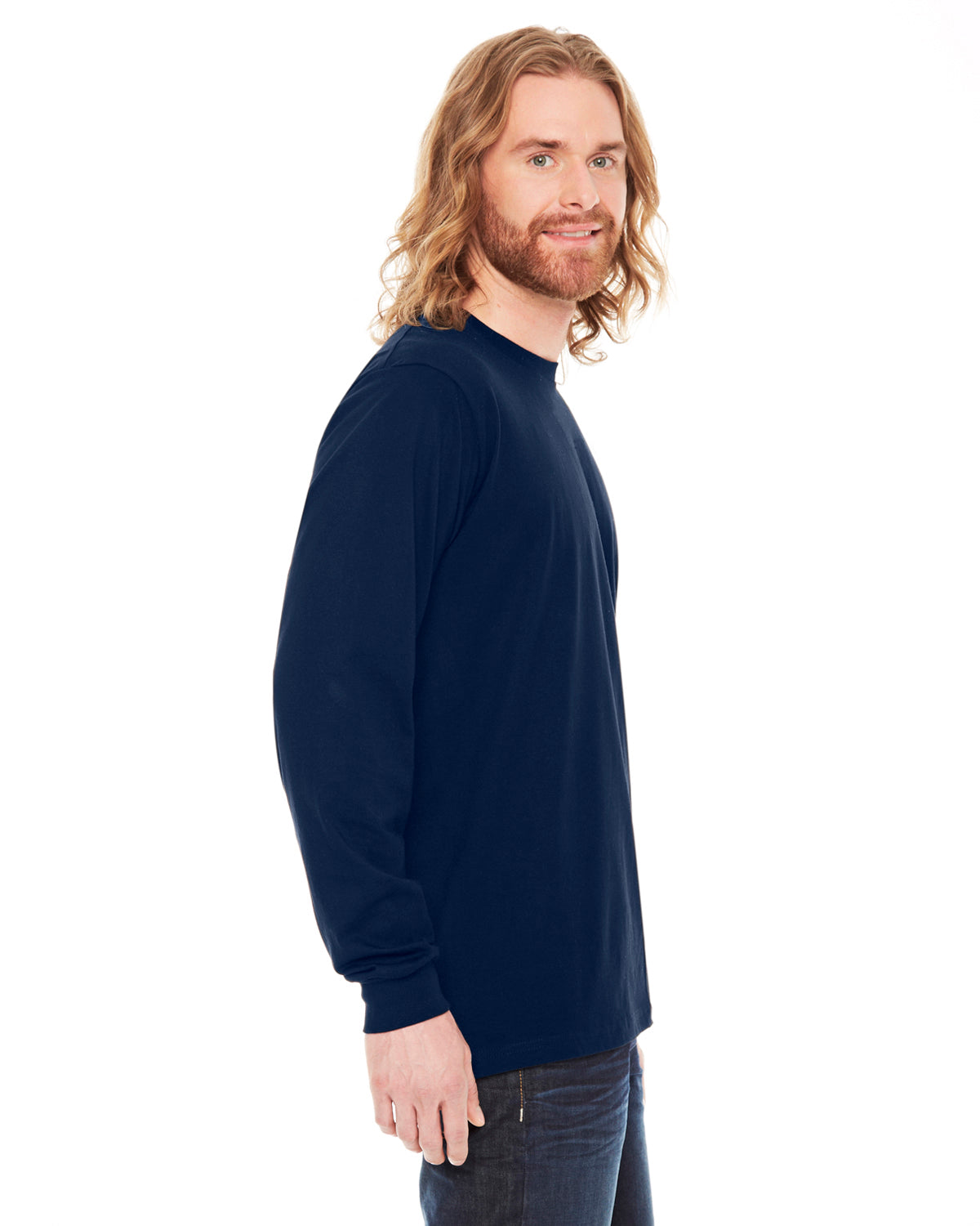 Unisex Fine Jersey Long-Sleeve T-Shirt - Navy