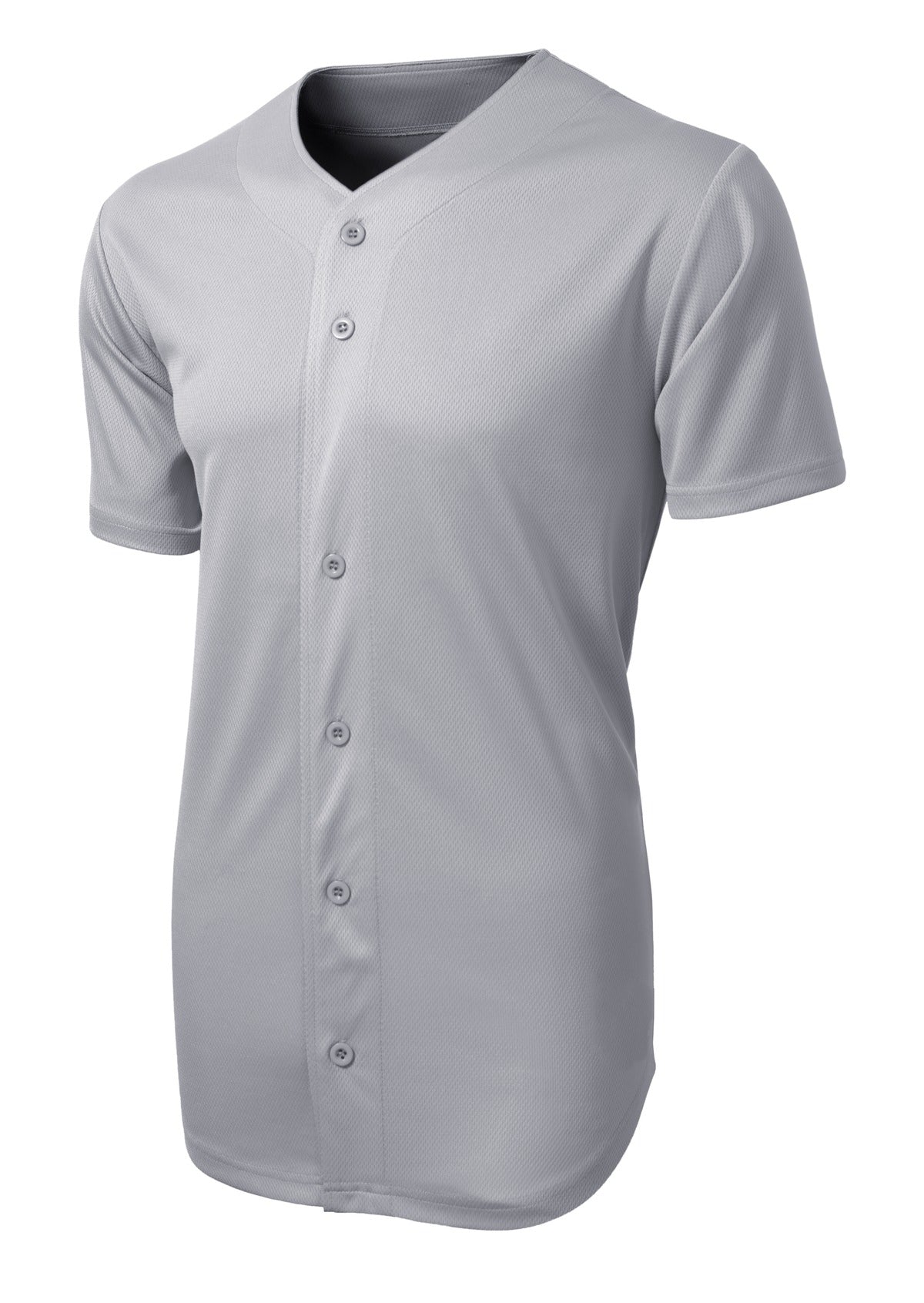Unisex PosiCharge Tough Mesh Full-Button Jersey - Silver