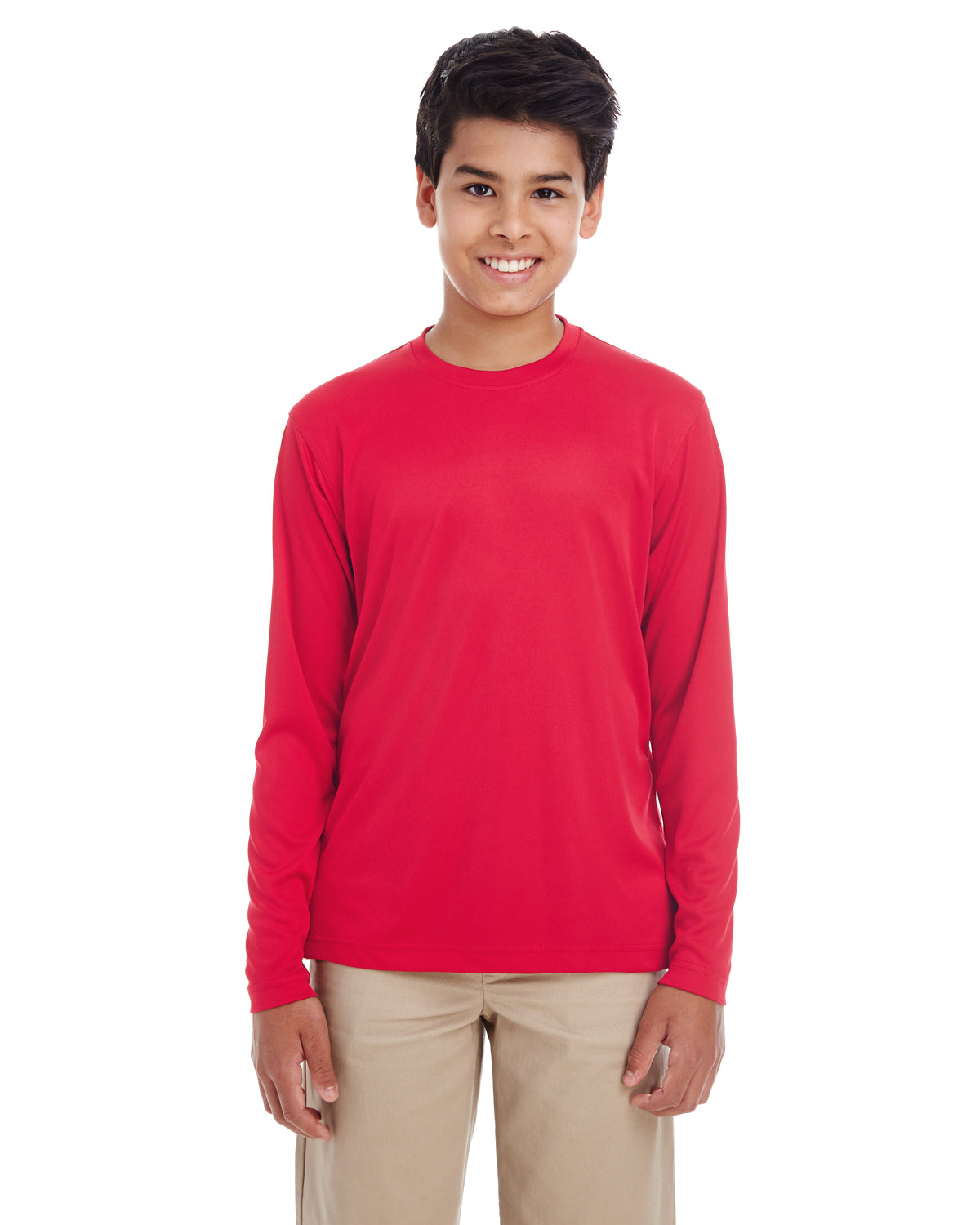 Youth Cool & Dry Performance Long-Sleeve Top - Red