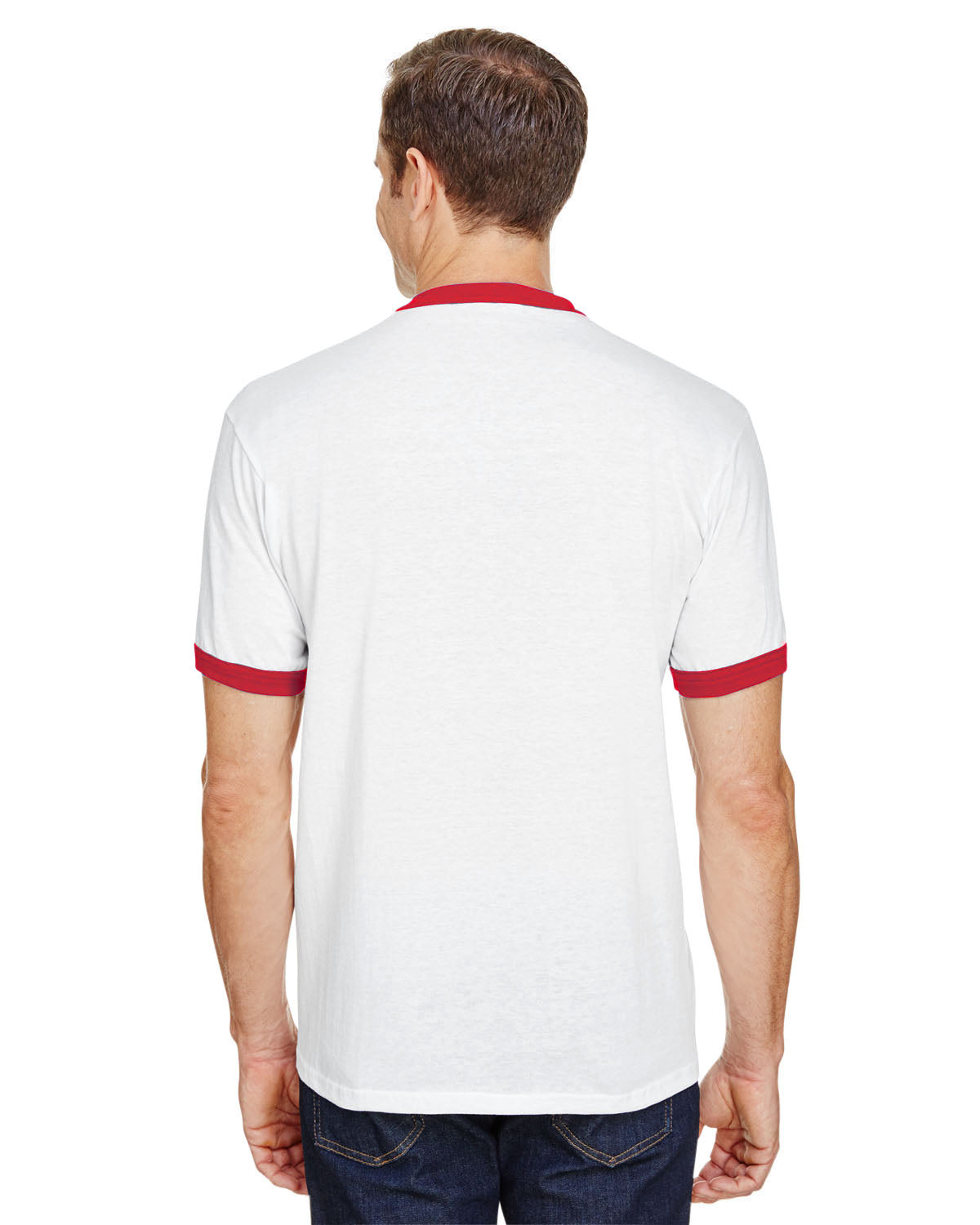 50/50 Ringer T-Shirt - White / Red