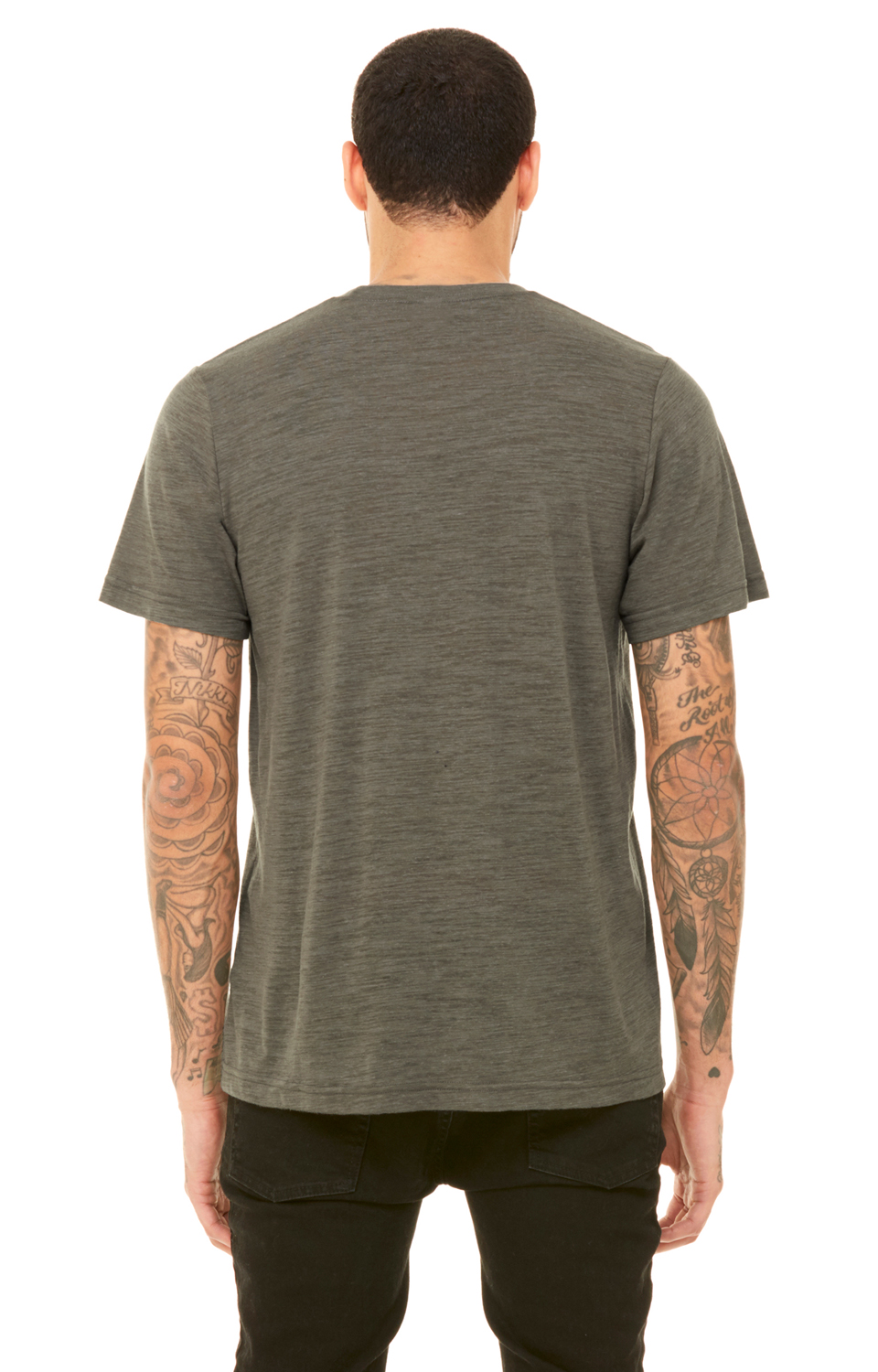 Unisex Poly-Cotton Short-Sleeve T-Shirt - Olive Slub
