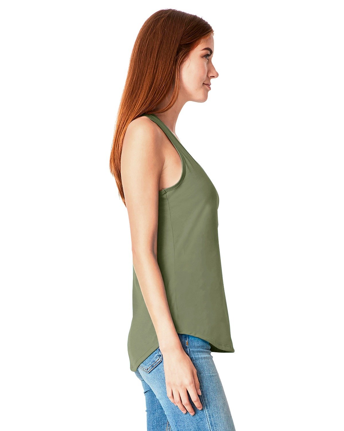 Women's Gathered Racerback Tank - Military Green