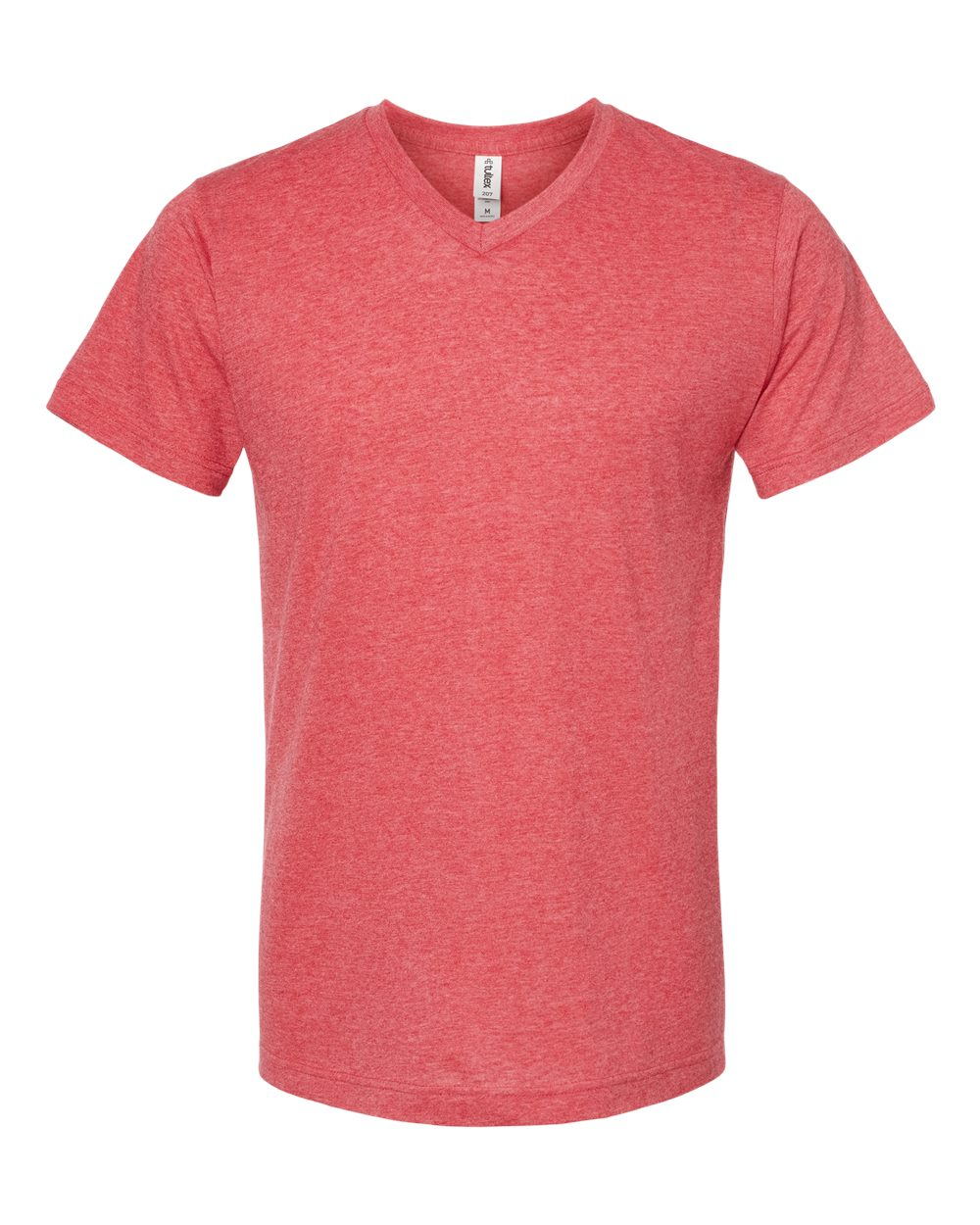 Unisex Poly-Rich V-Neck Tee - Heather Red