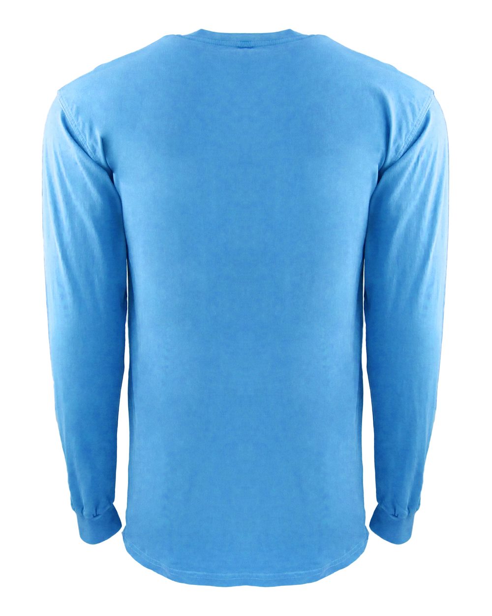 Unisex Inspired Dye Long-Sleeve Crew with Pocket - Ocean