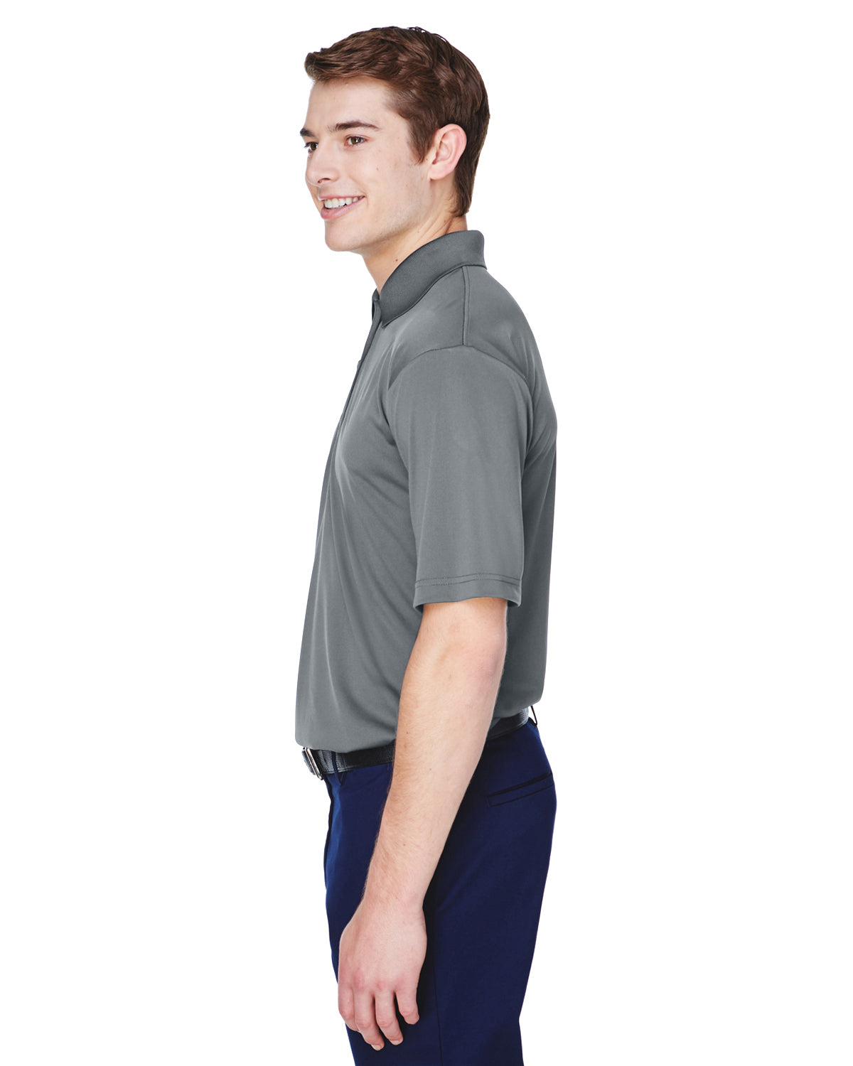 Men's Cool & Dry 8-Star Elite Performance Interlock Polo - Charcoal