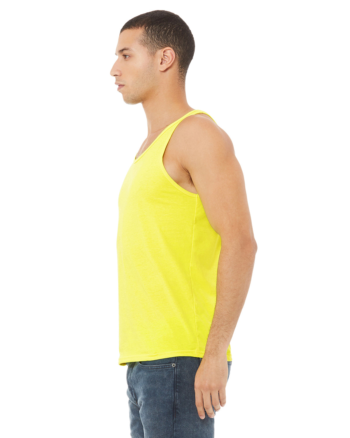 Unisex Heather CVC Tank - Neon Yellow