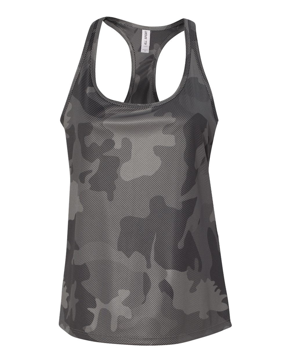 Women's Performance Racerback Tank - Sport Graphite Laser Camo
