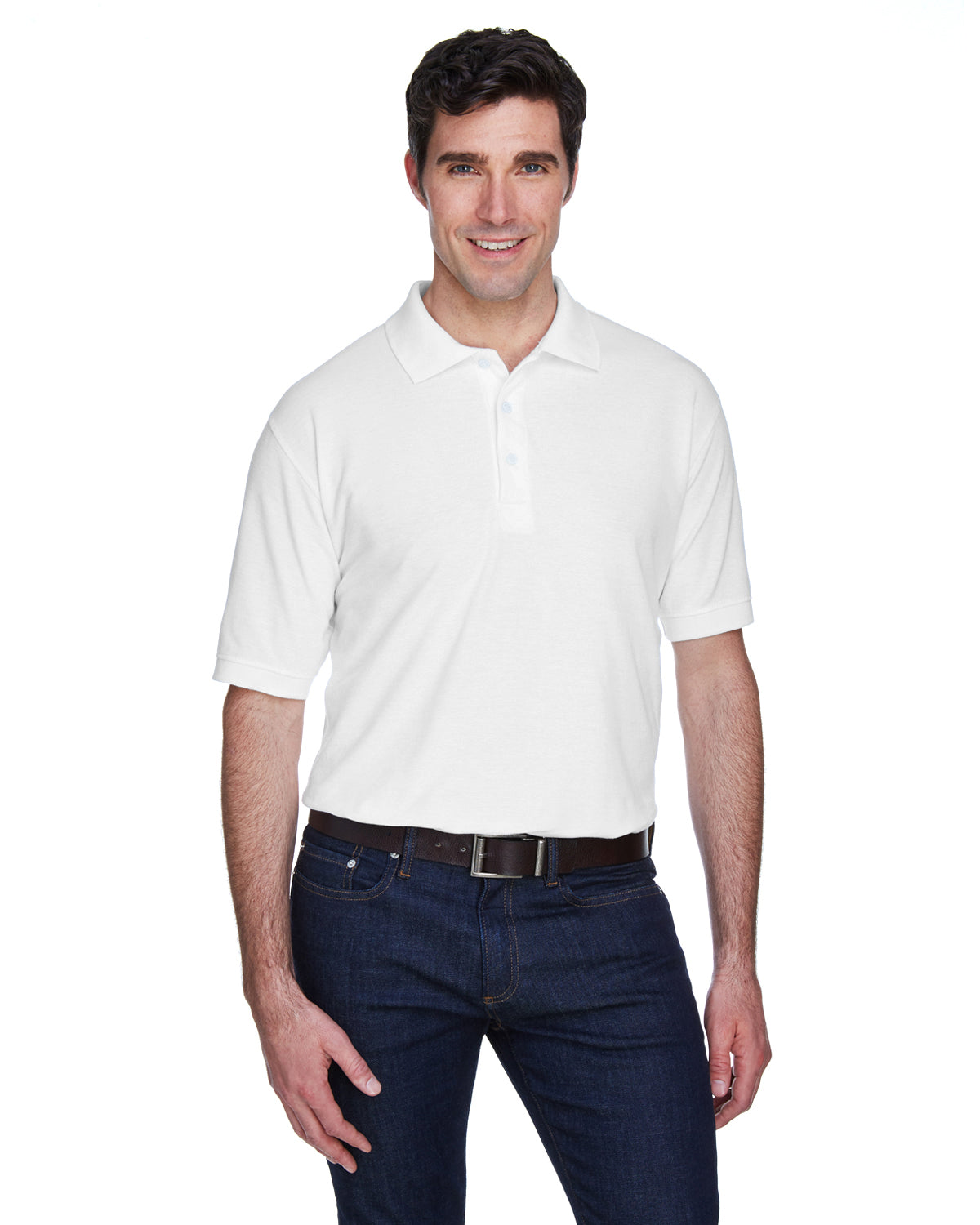 Men's Whisper Piqué Polo - White